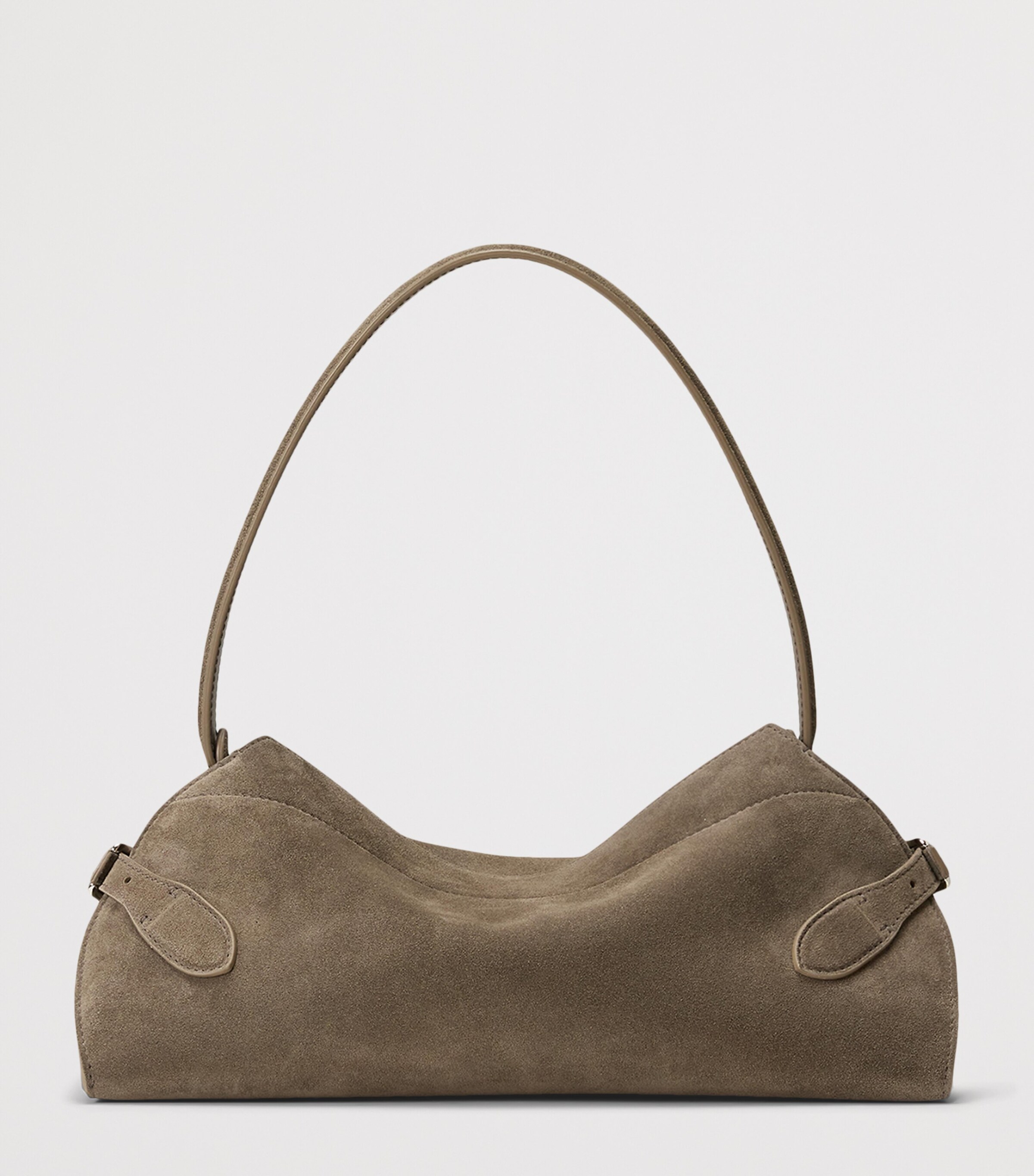 Ralph Lauren Collection Small Suede The Ralph Shoulder Bag Dark Taupe Image 2