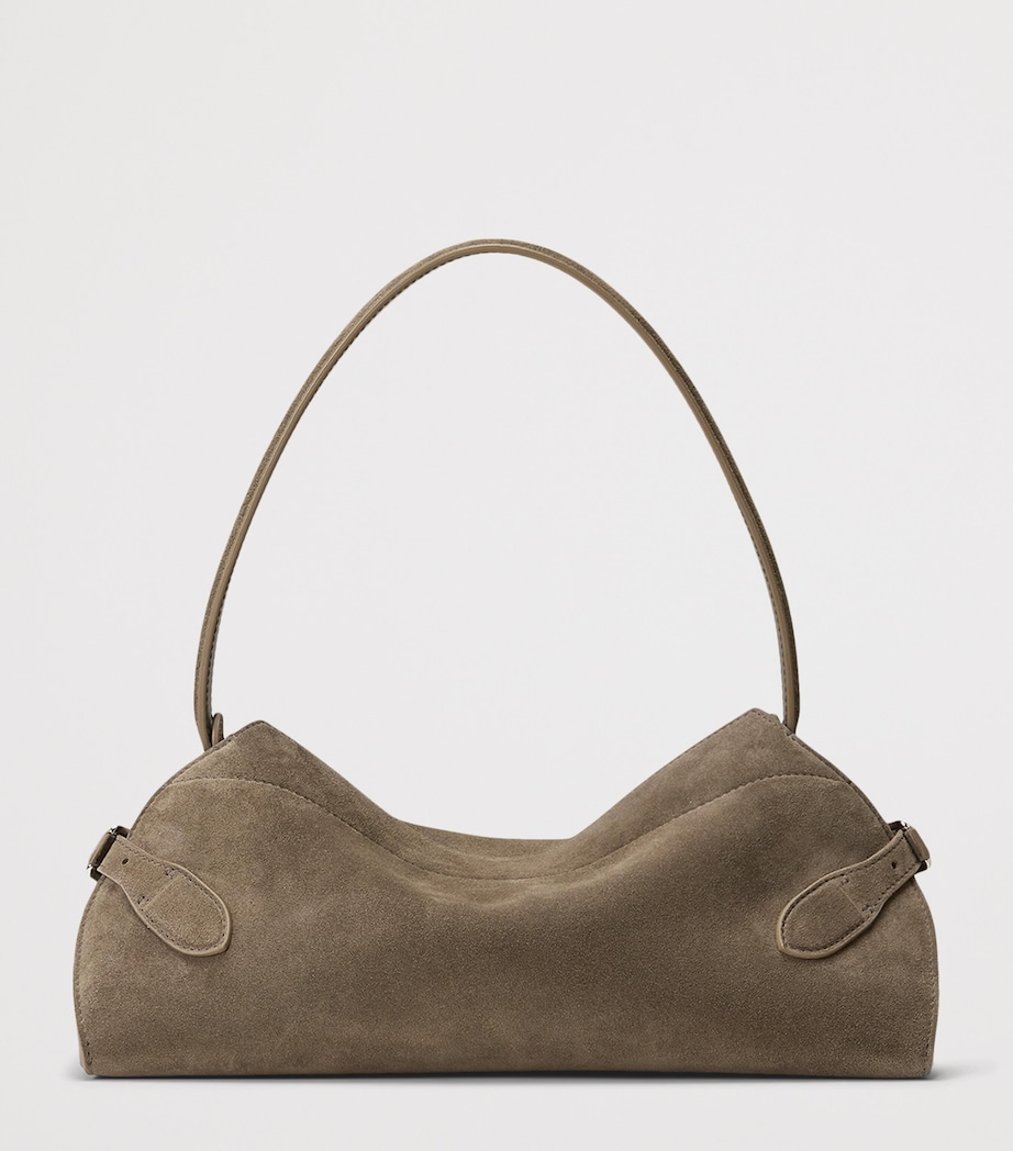 Ralph Lauren Collection Small Suede The Ralph Shoulder Bag Dark Taupe Image 2