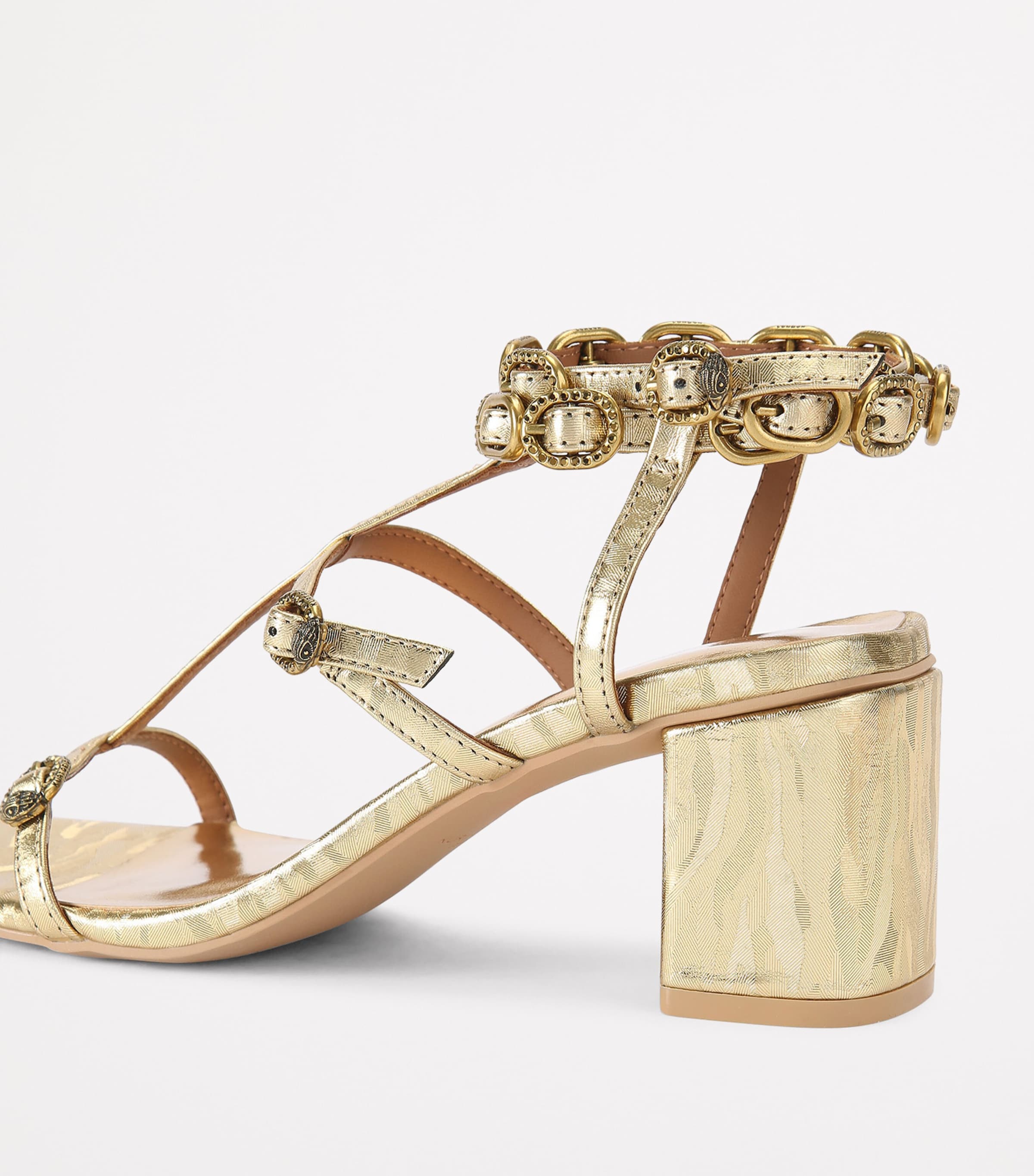 Leather Regent Block Sandals GOLD Image 2