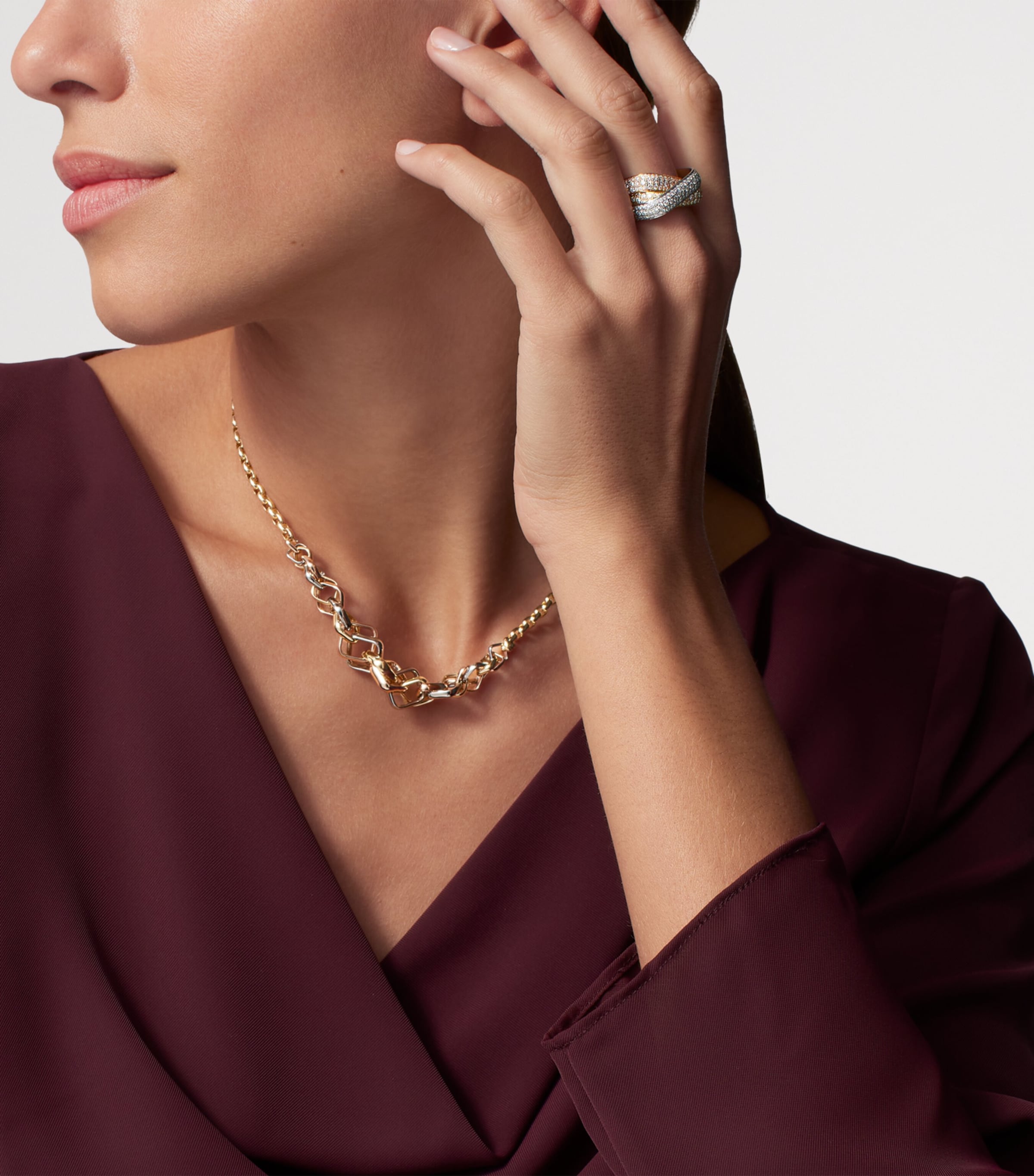 Cartier Medium Mixed Gold Trinity Necklace Image 2