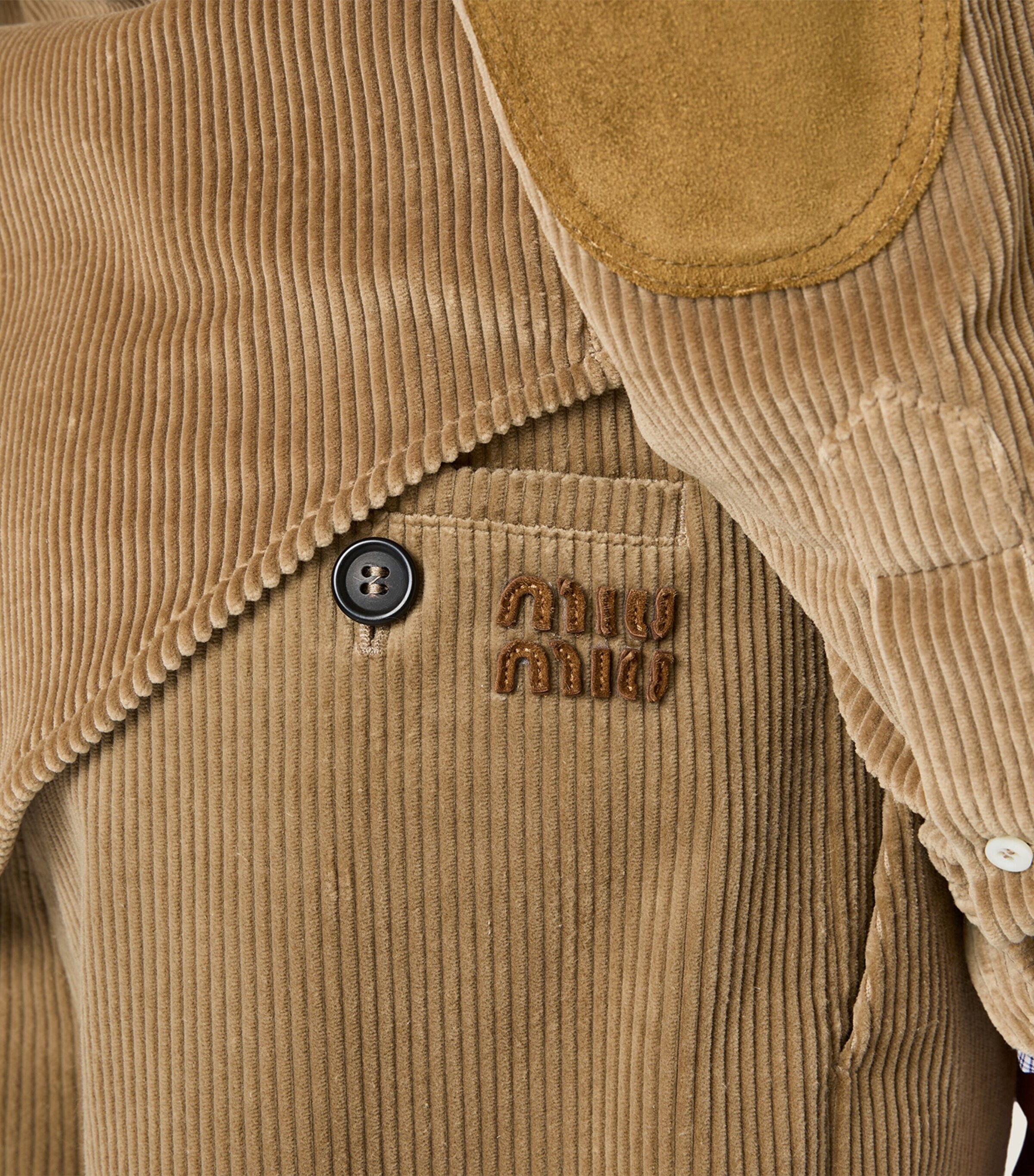 Miu Miu Womens Corduroy Shorts Neutral Image 6