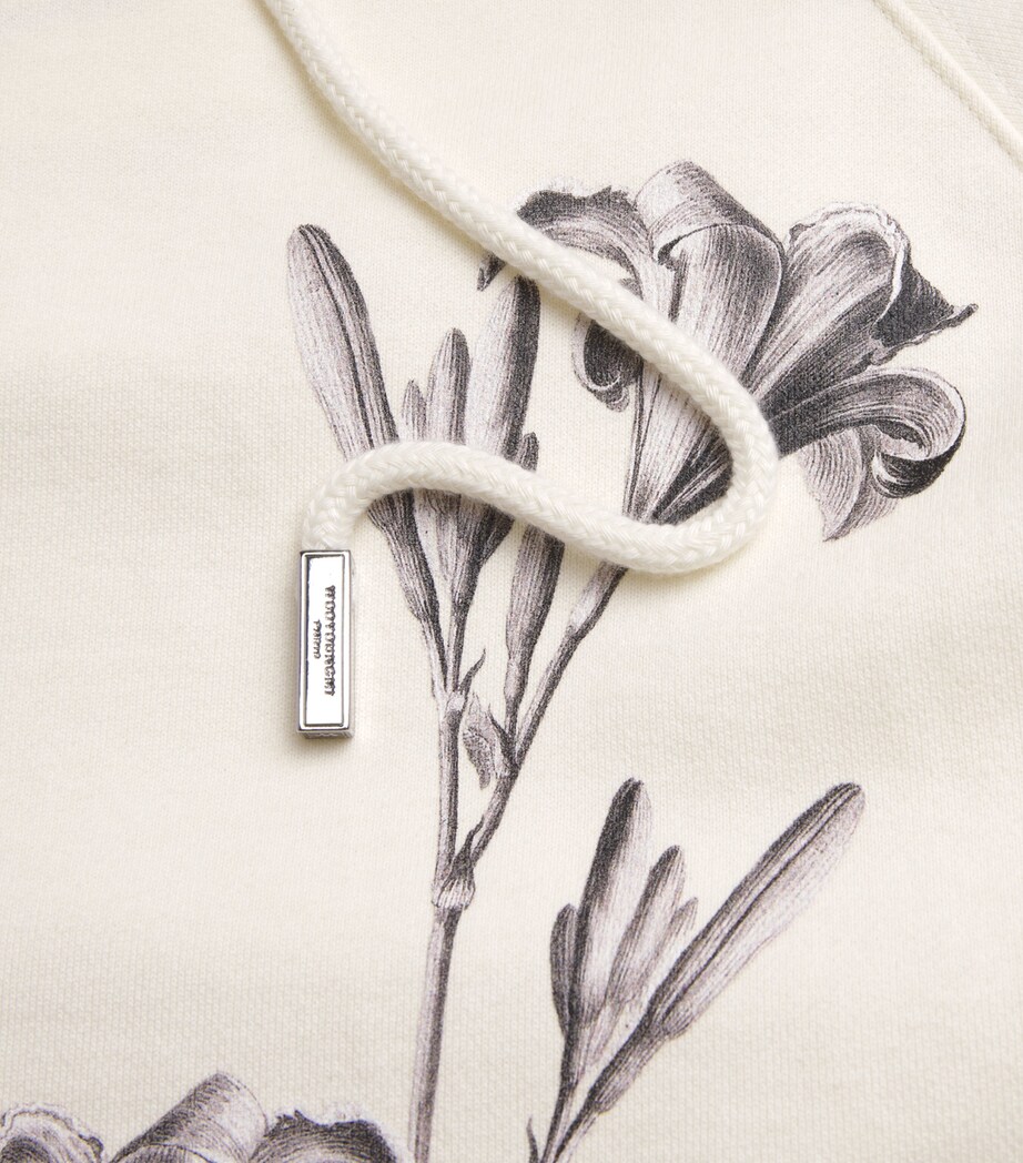 Wooyoungmi Mens Cotton Flower Logo Hoodie Ivory Image 6