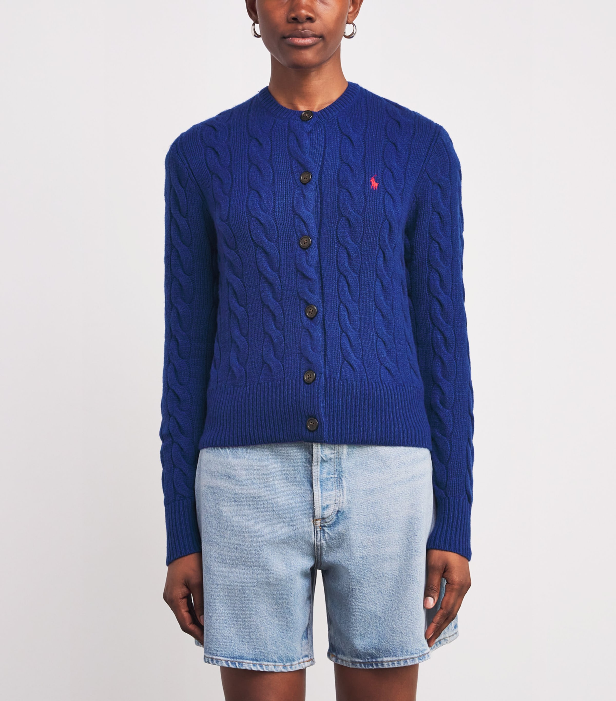 Wool-Cashmere Cable-Knit Cardigan WINTER NIGHT NAVY Image 3