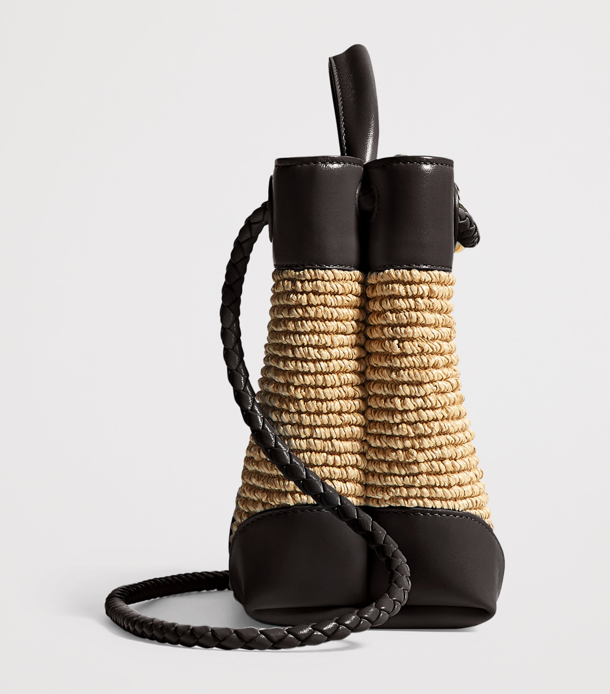 Bottega Veneta Small Raffia Andiamo Top-Handle Bag Image 6