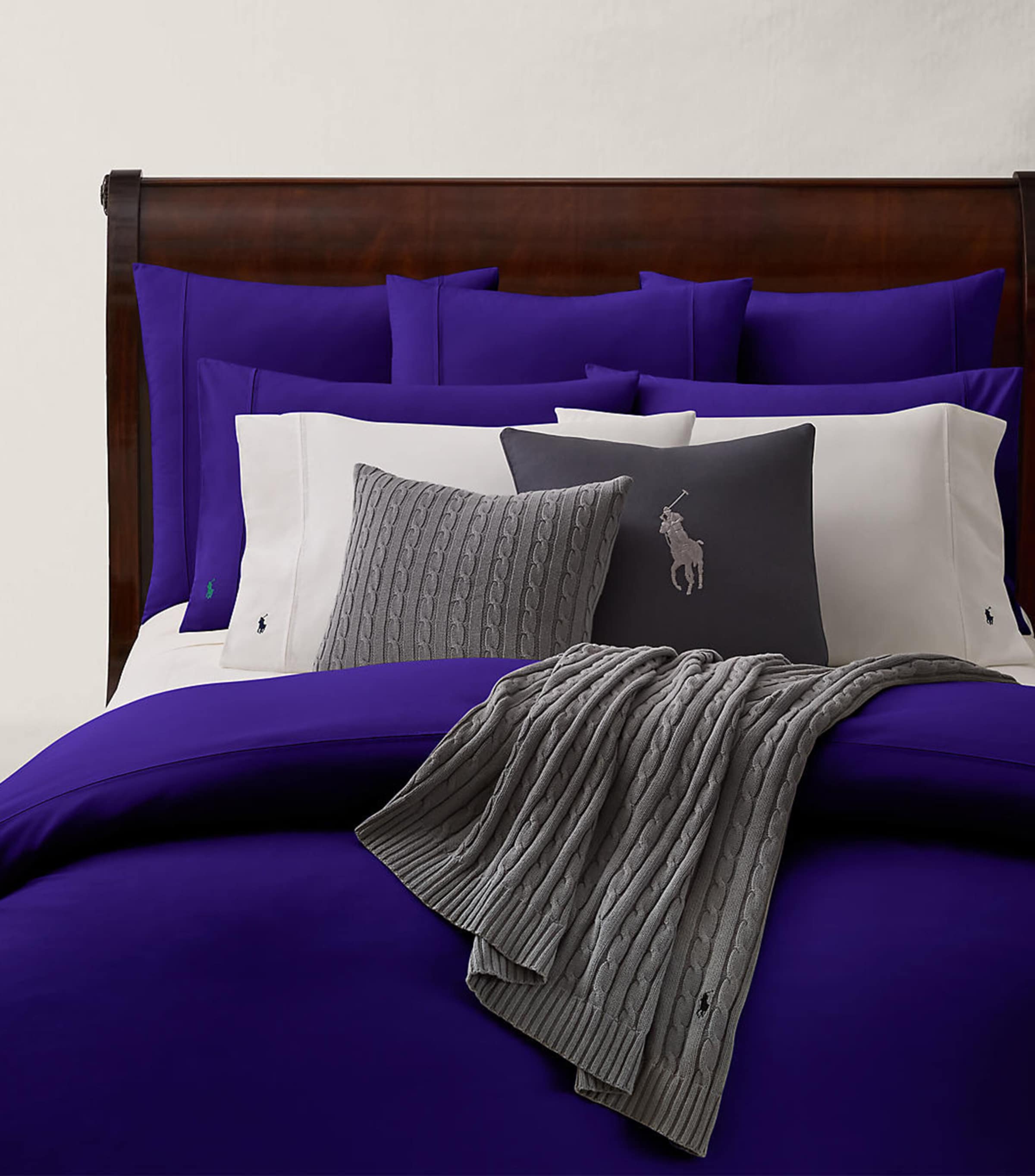 Shop Ralph Lauren Polo Chalet King Duvet Cover In Purple