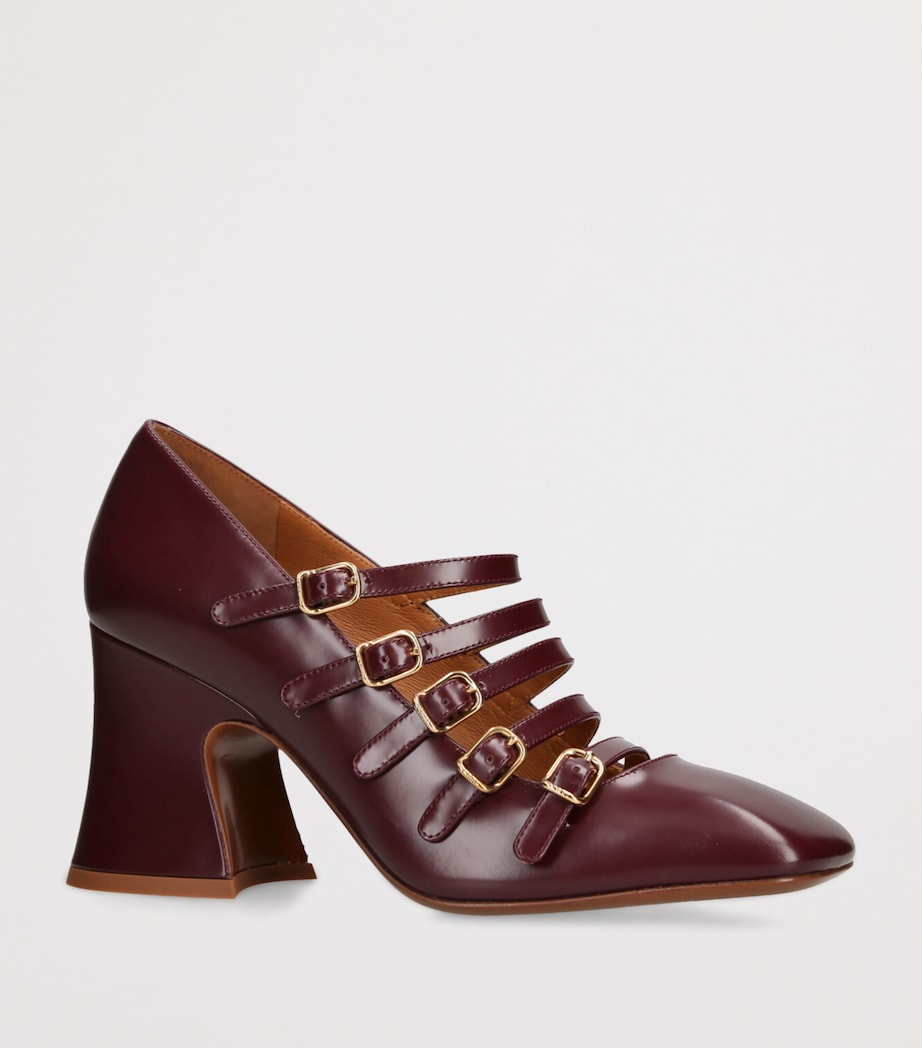 Chloé Womens Leather Janis Pumps 85 Purple Image 3