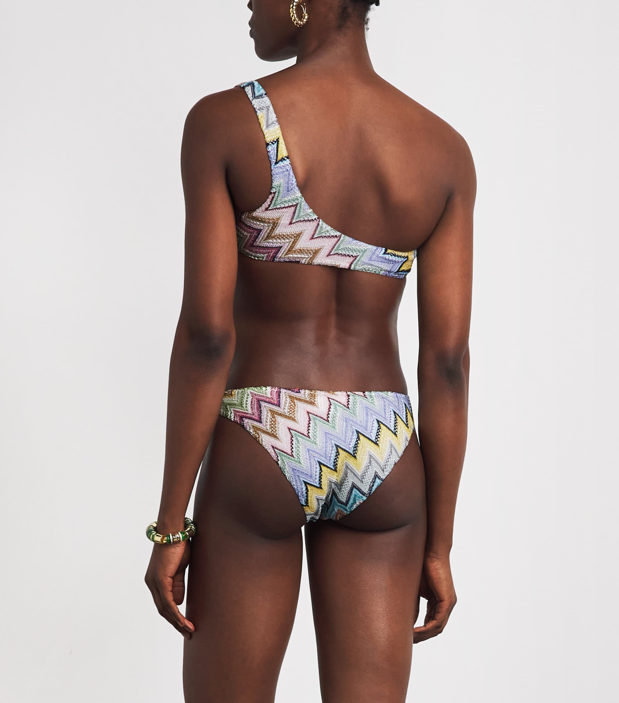 Missoni Womens One-Shoulder Zigzag Bikini Smsor Multicolor Image 3