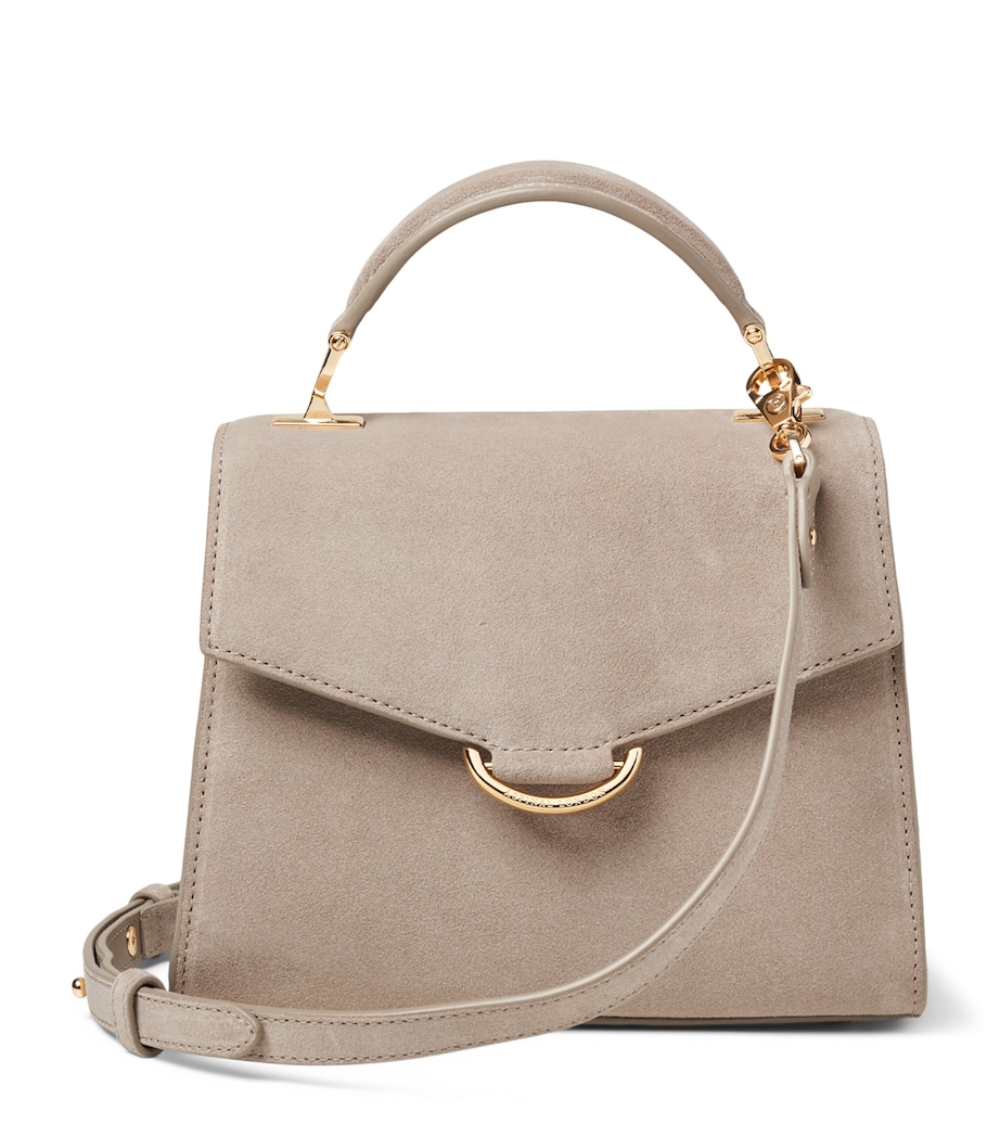 Aspinal Of London Midi Suede Mayfair 3 Top-Handle Bag Moleskin Image 1