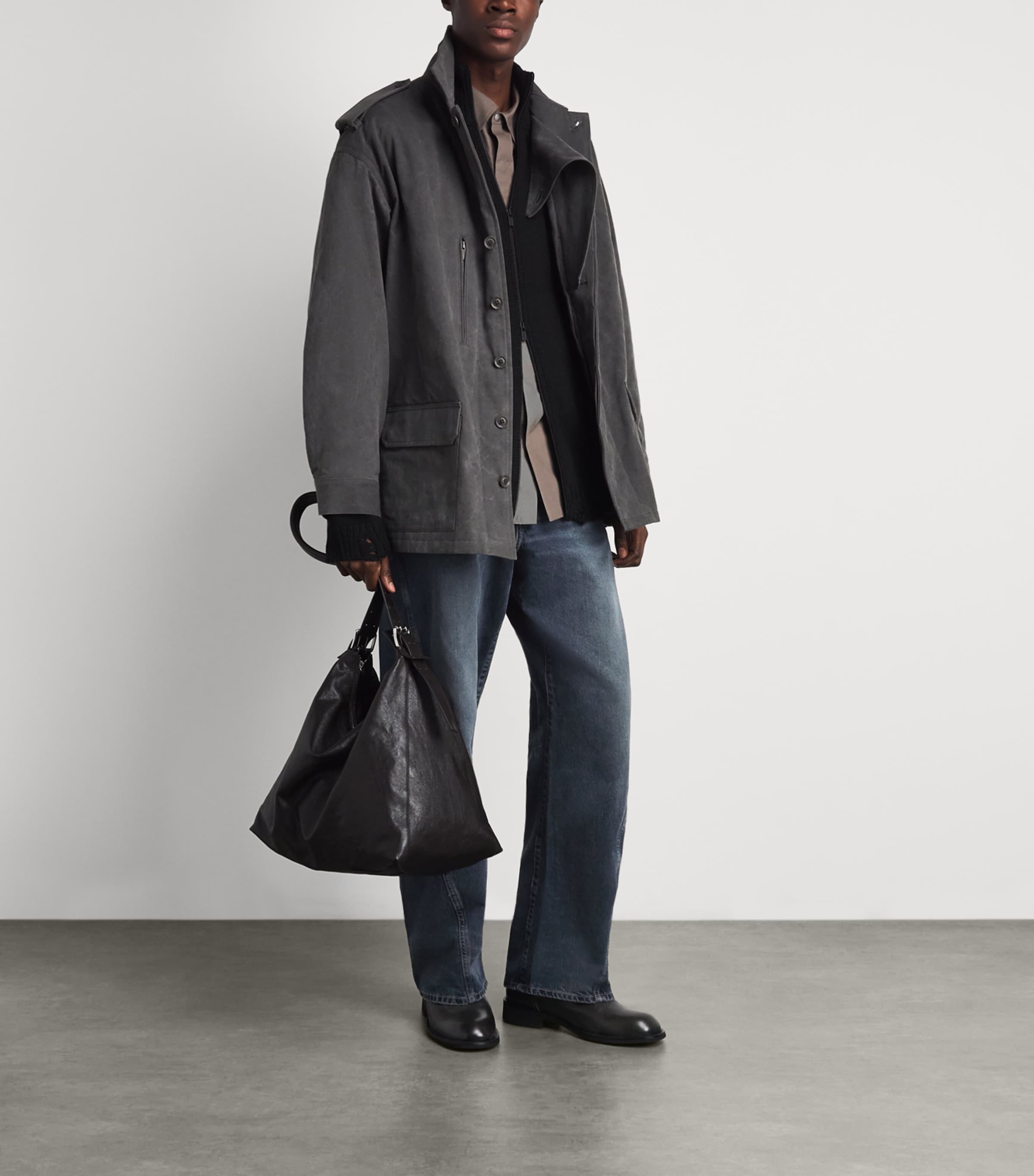 Samsøe Samsøe Mens Curved Relaxed Jeans Mud Wash Image 2