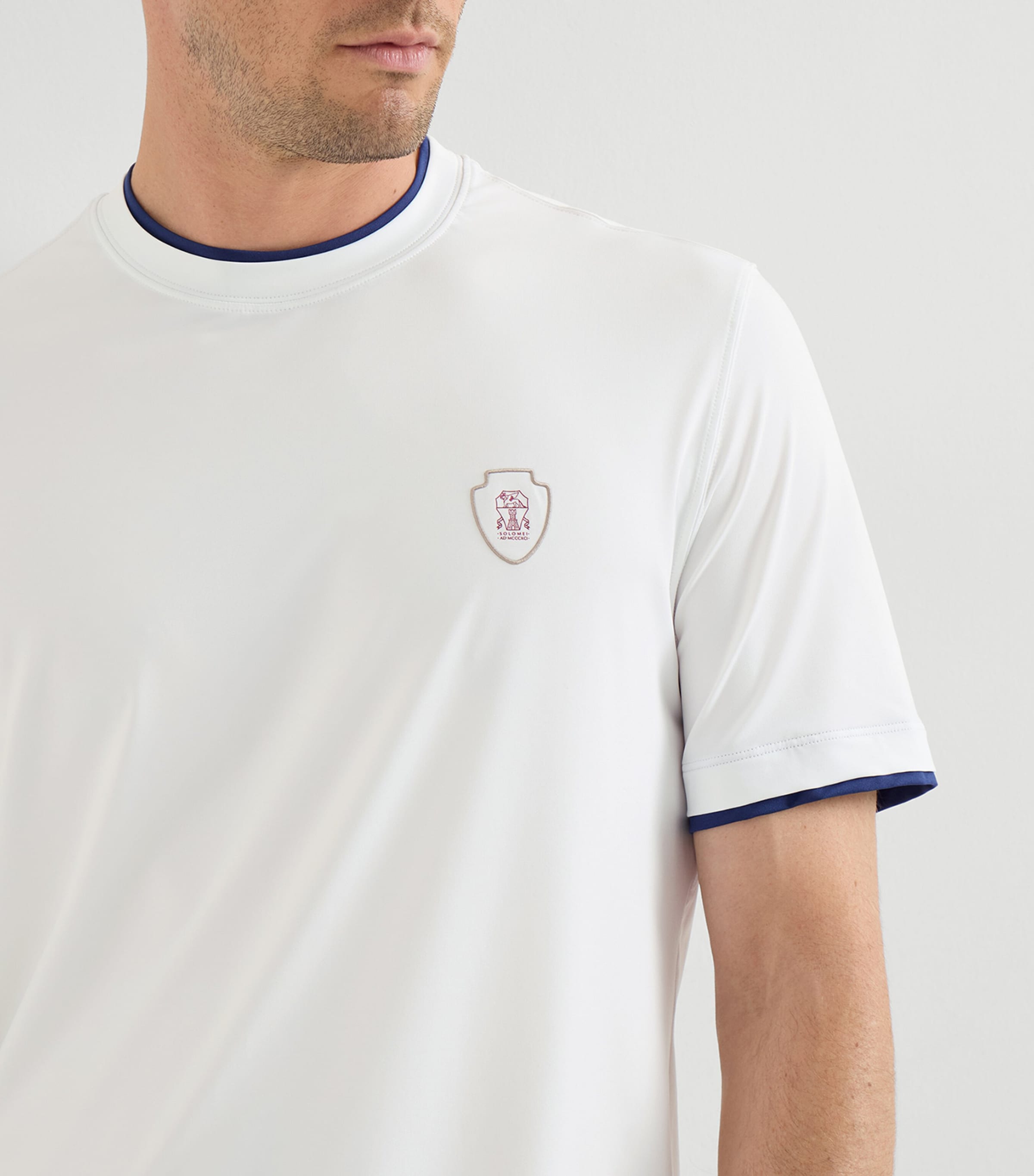 Brunello Cucinelli Mens Comfort Nylon Logo T-Shirt White Image 6