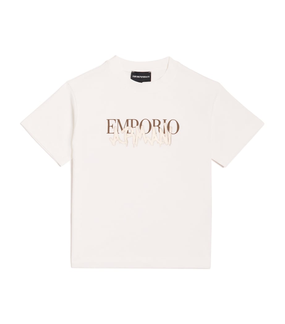 Cotton Logo Print T-Shirt (4-16 Years) U0003OFF WHITE Image 1