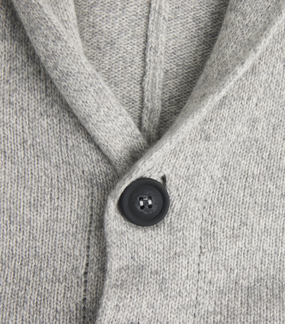 John Smedley Mens Recycled Cashmere-Wool Rockford Shawl Cardigan Polar Image 6