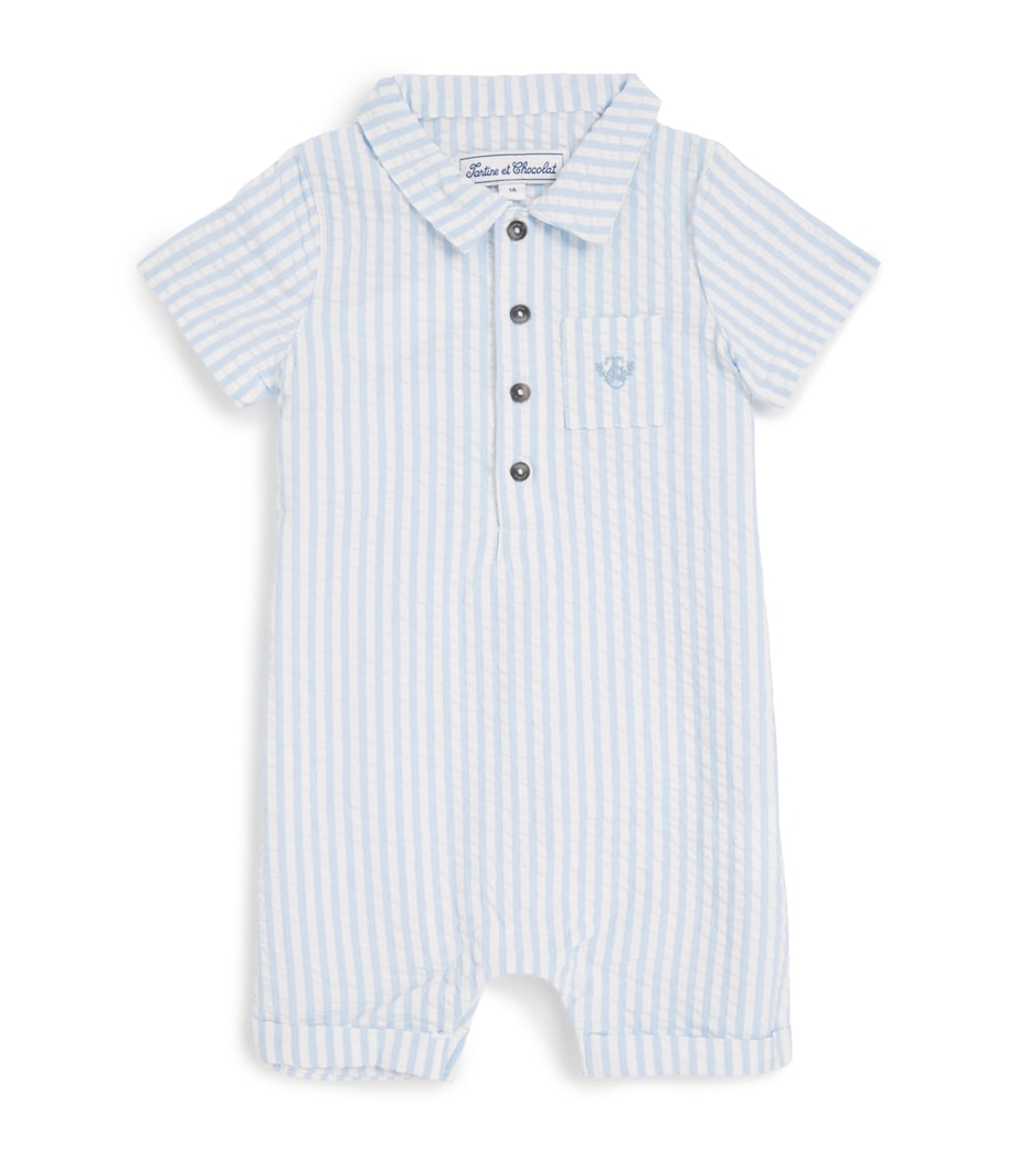 Cotton-Blend Stripe Playsuit (3-18 Months) 44NUAGE Image 1