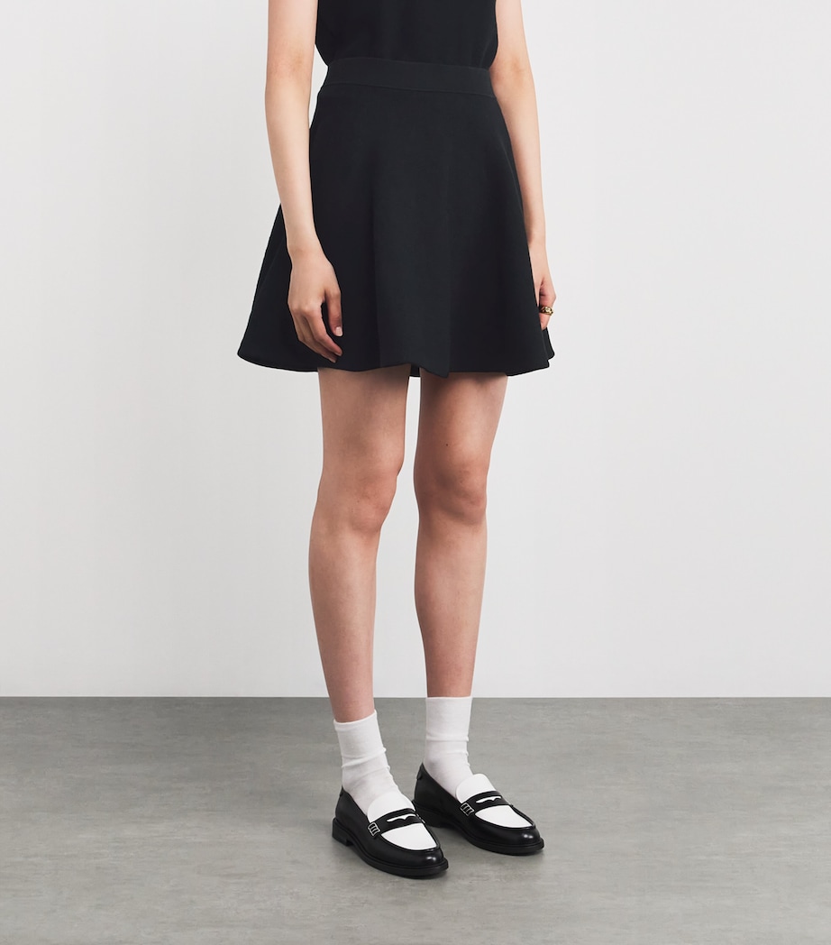 Cotton-Blend Knitted Mini Skirt POLO BLACK Image 3