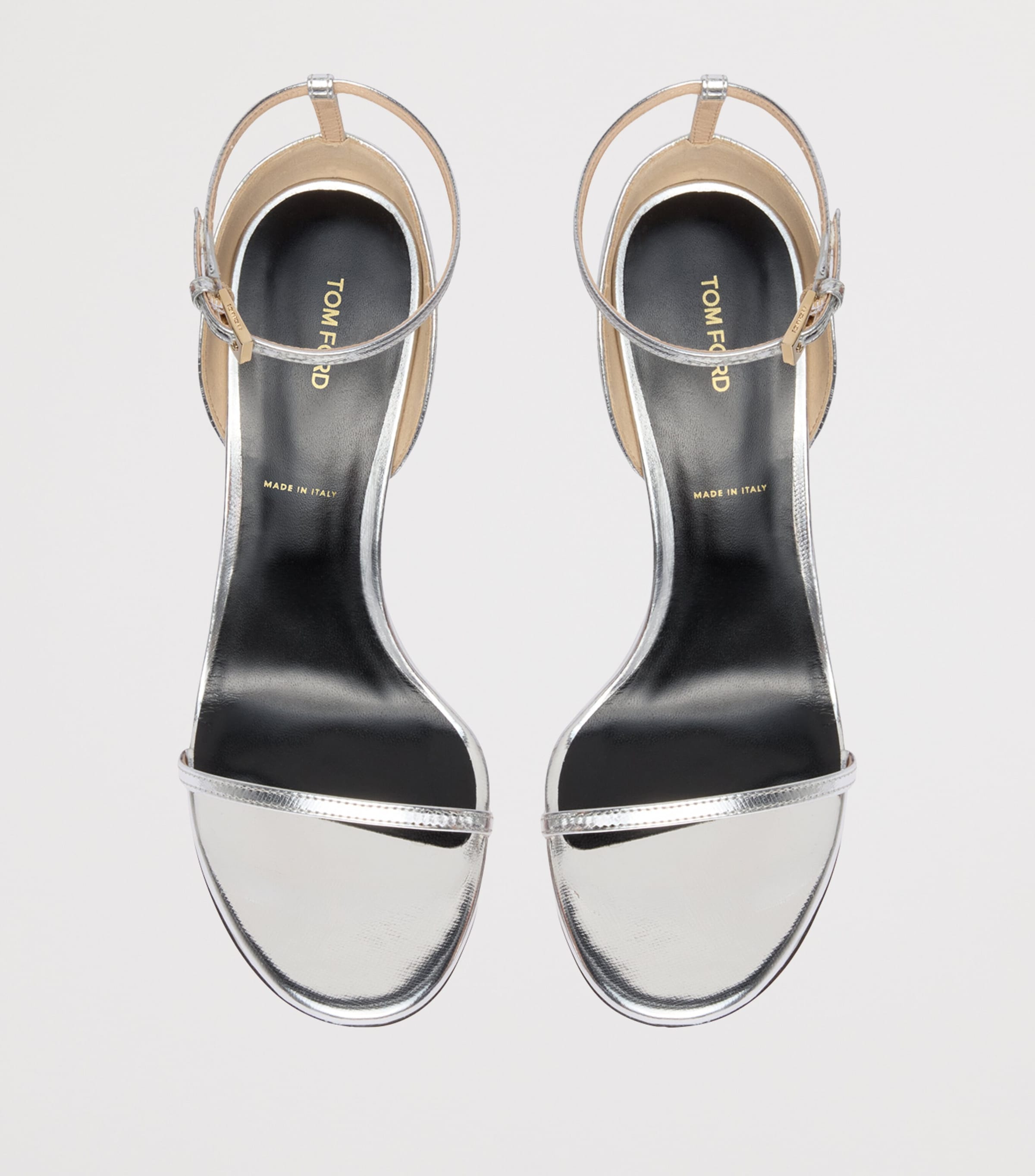TOM FORD Metallic Leather Heeled Sandals Taa Image 3