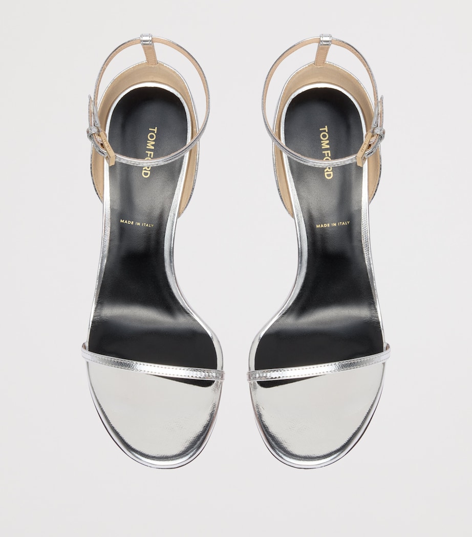 TOM FORD Metallic Leather Heeled Sandals Taa Image 3