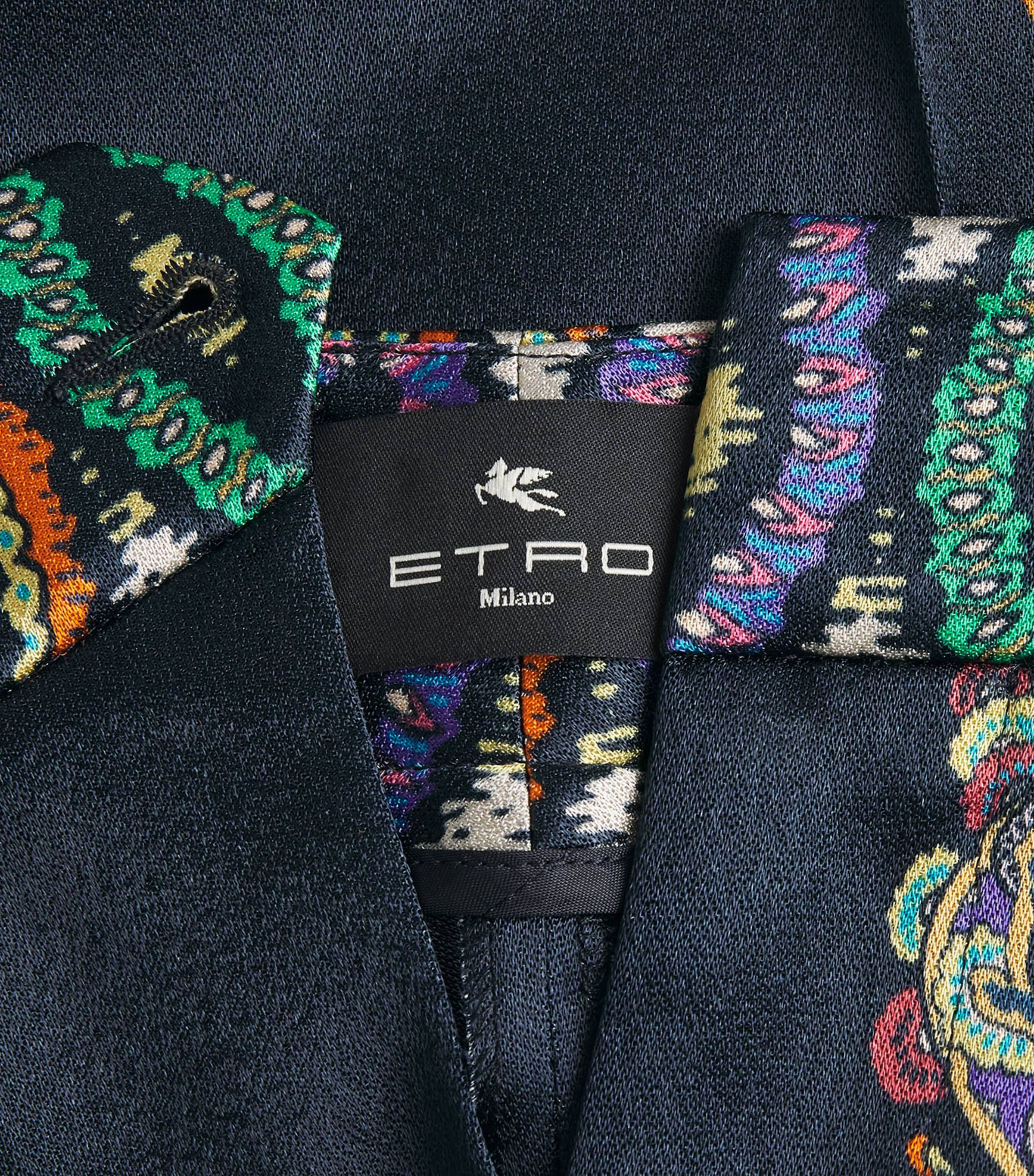 Etro Womens Satin Paisley Wide-Leg Trousers Image 6