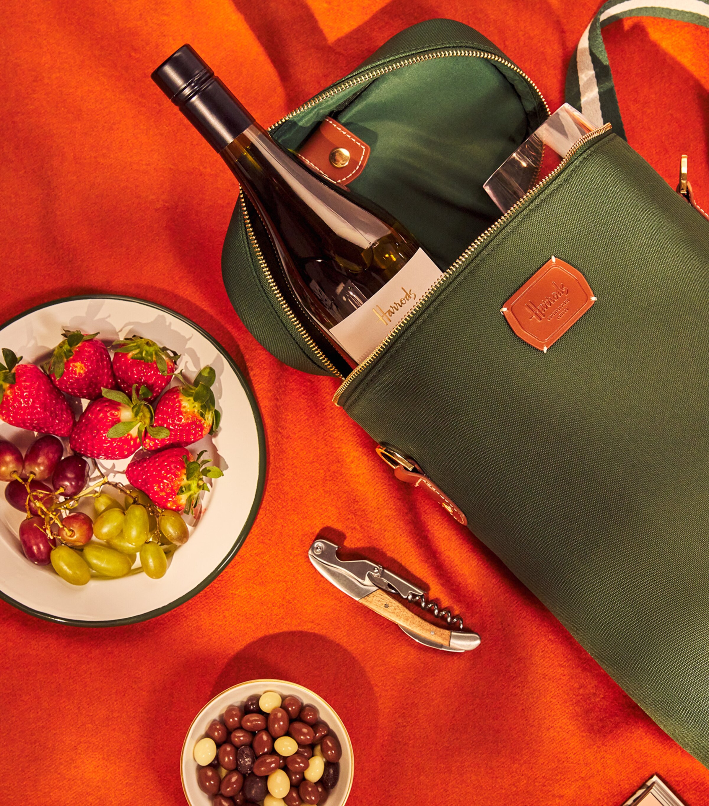 Wine Bag Set HARRODS GREEN Image 5