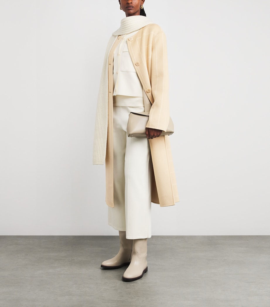 Wool-Silk Stripe Scheffer Coat AFFOGATO/IVORY Image 2