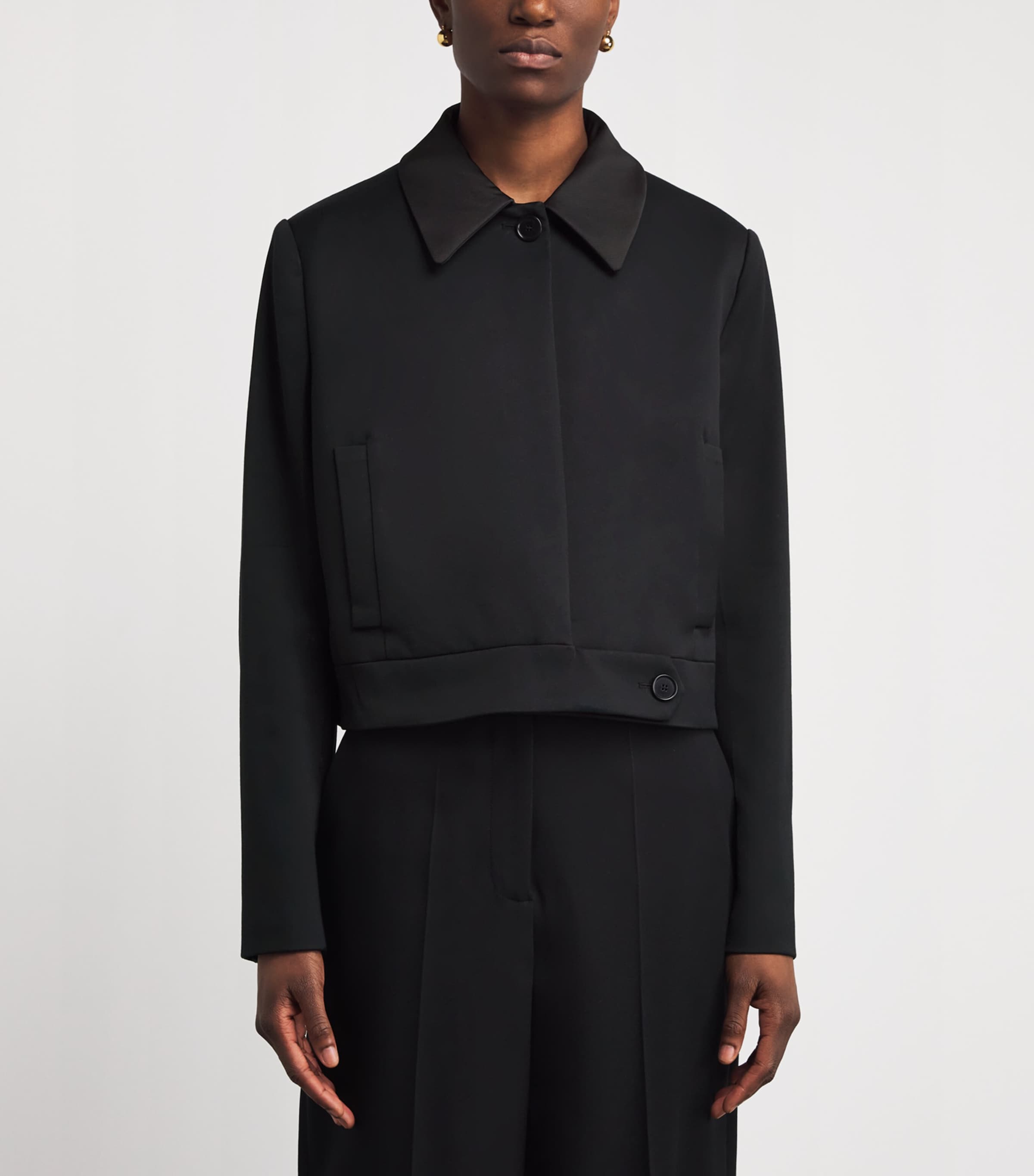 Crepe Abbe Tailored Jacket BLACK Image 3
