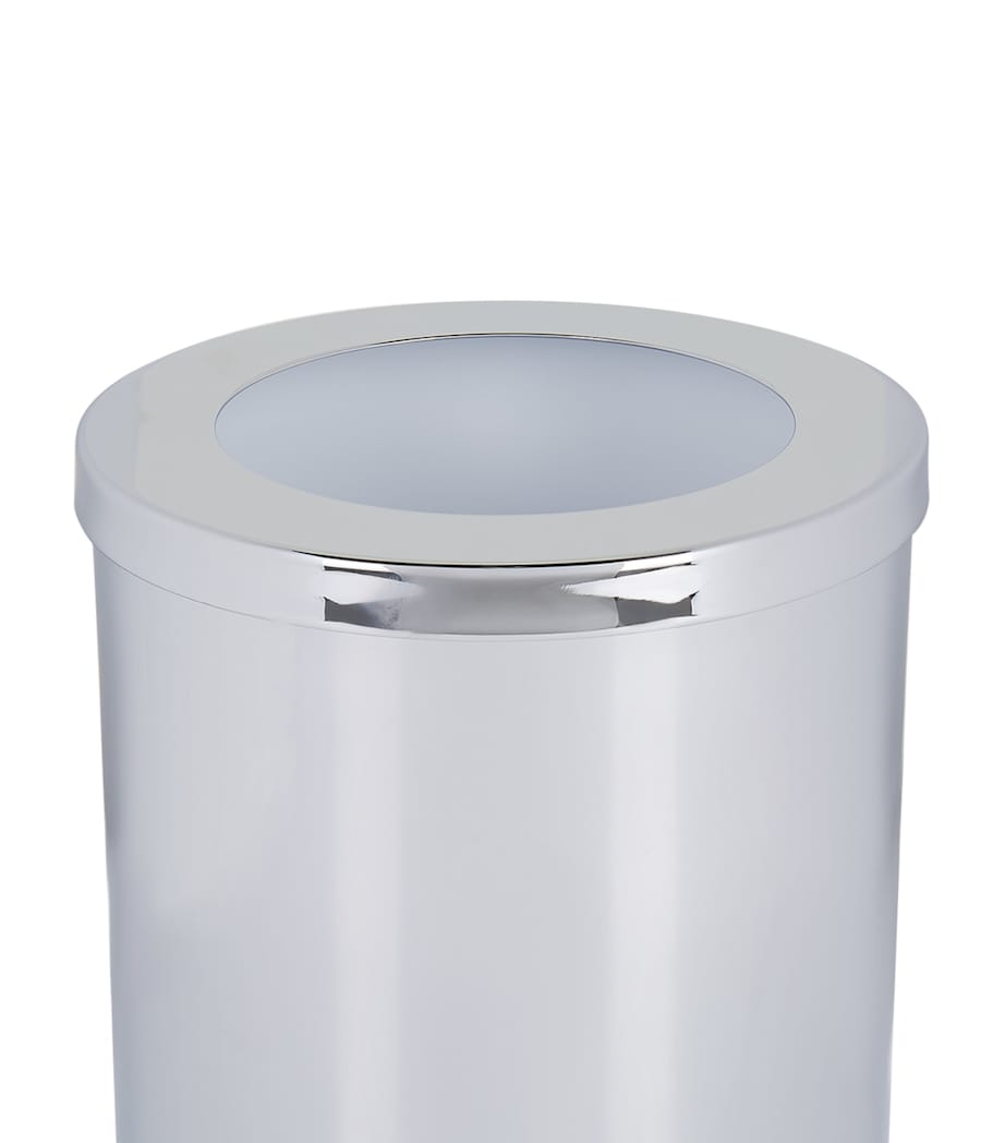 Cylinder Chome Bathroom Bin SILVER Image 2