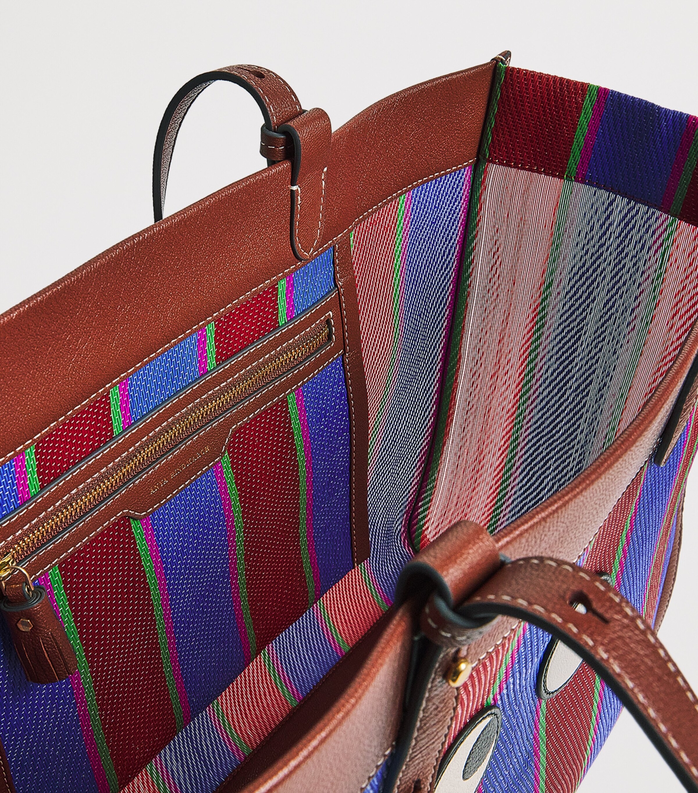 Stripe Eyes Shopper Bag MEDIUM RED Image 4