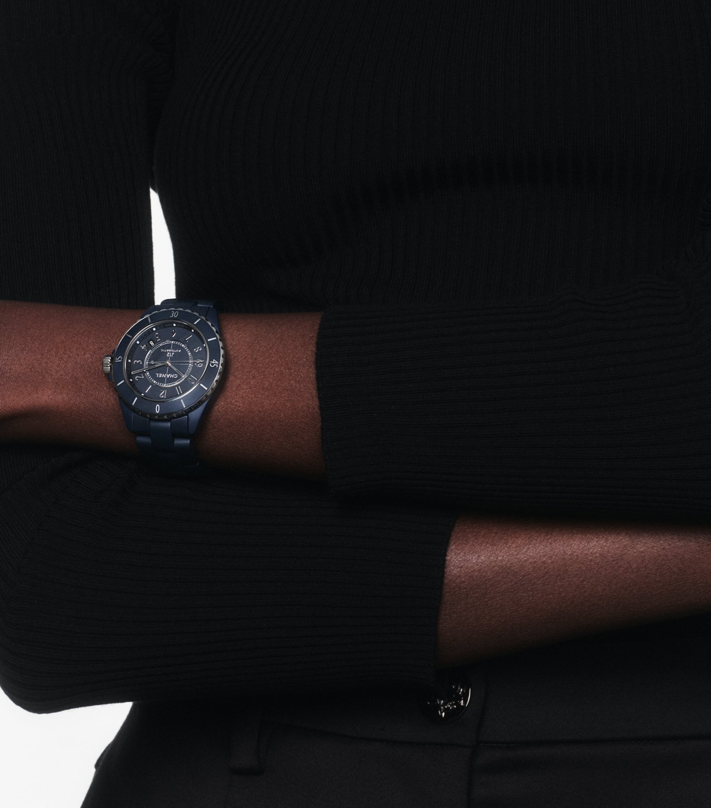 CHANEL Ceramic and Steel J12 Calibre 12.1 Watch 38mm Blue Image 2