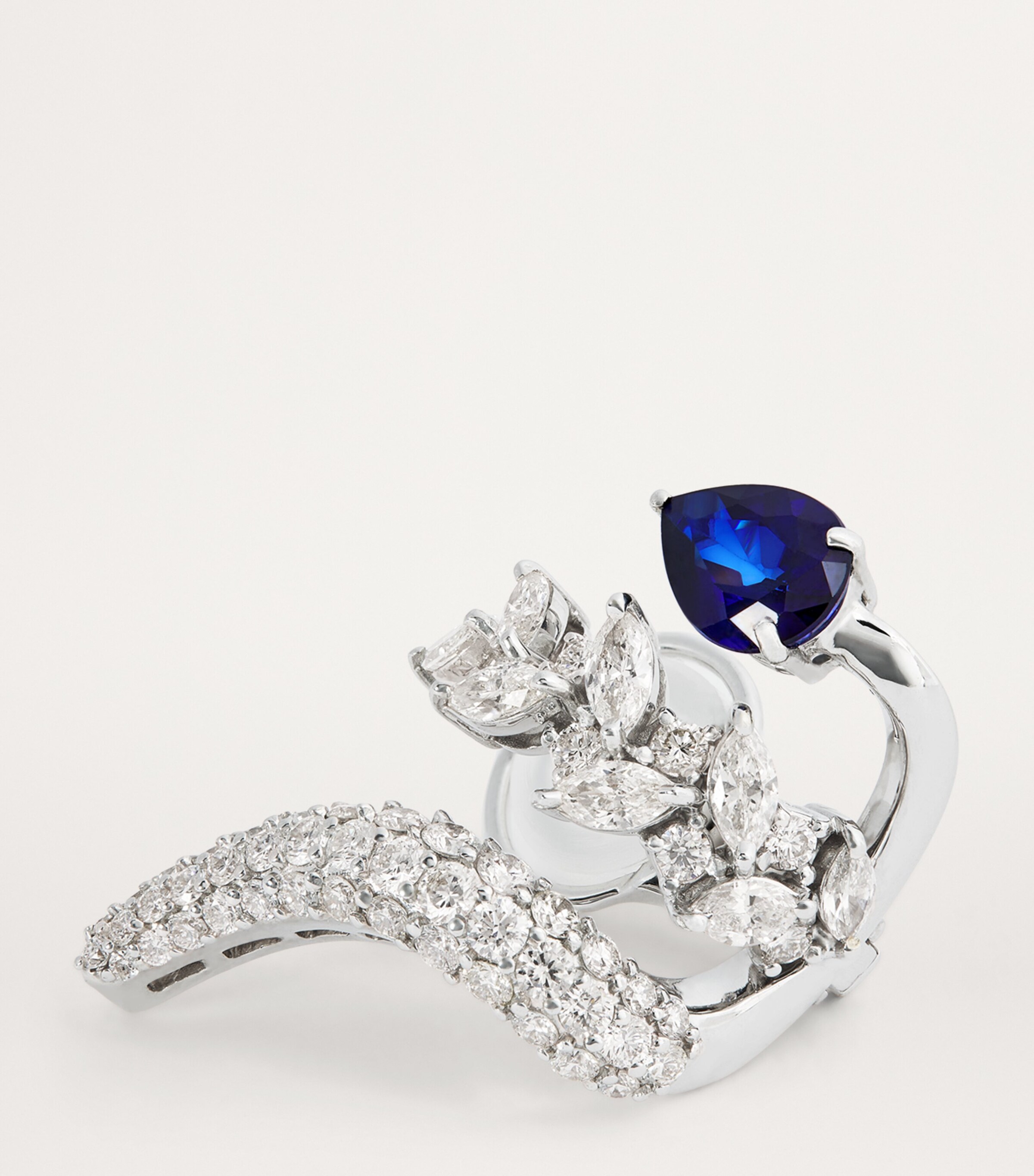 Yeprem White Gold, Diamond and Sapphire Whisper Ear Cuff White Gold Image 5