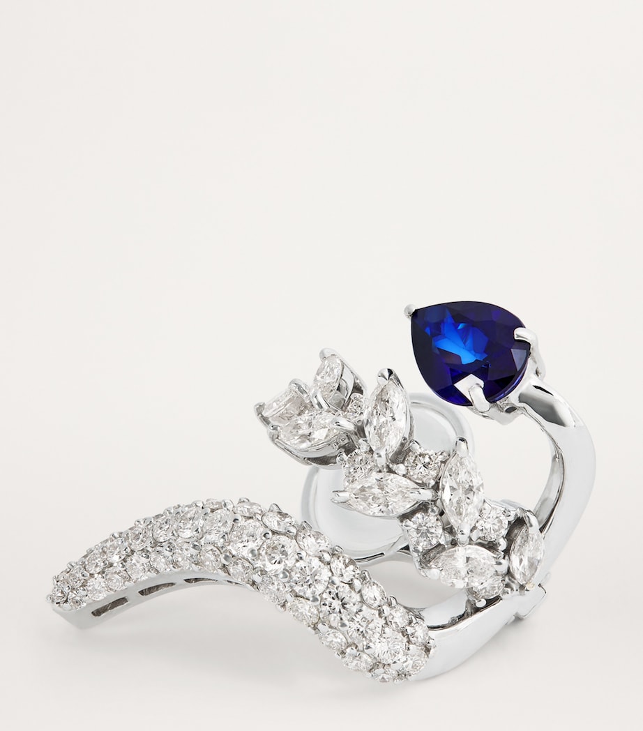 Yeprem White Gold, Diamond and Sapphire Whisper Ear Cuff White Gold Image 5