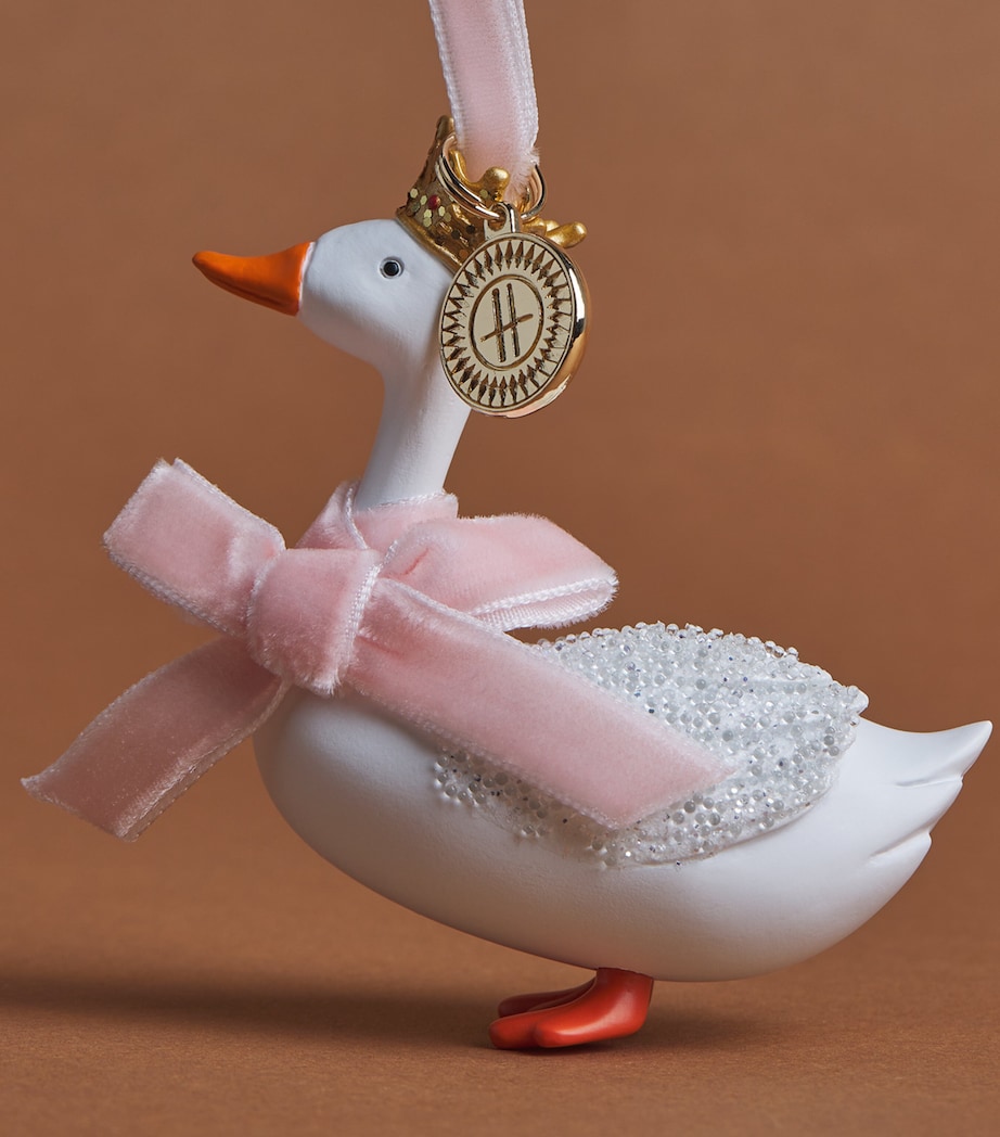 Harrods Ceramic Goose Tree Decoration White Image 2