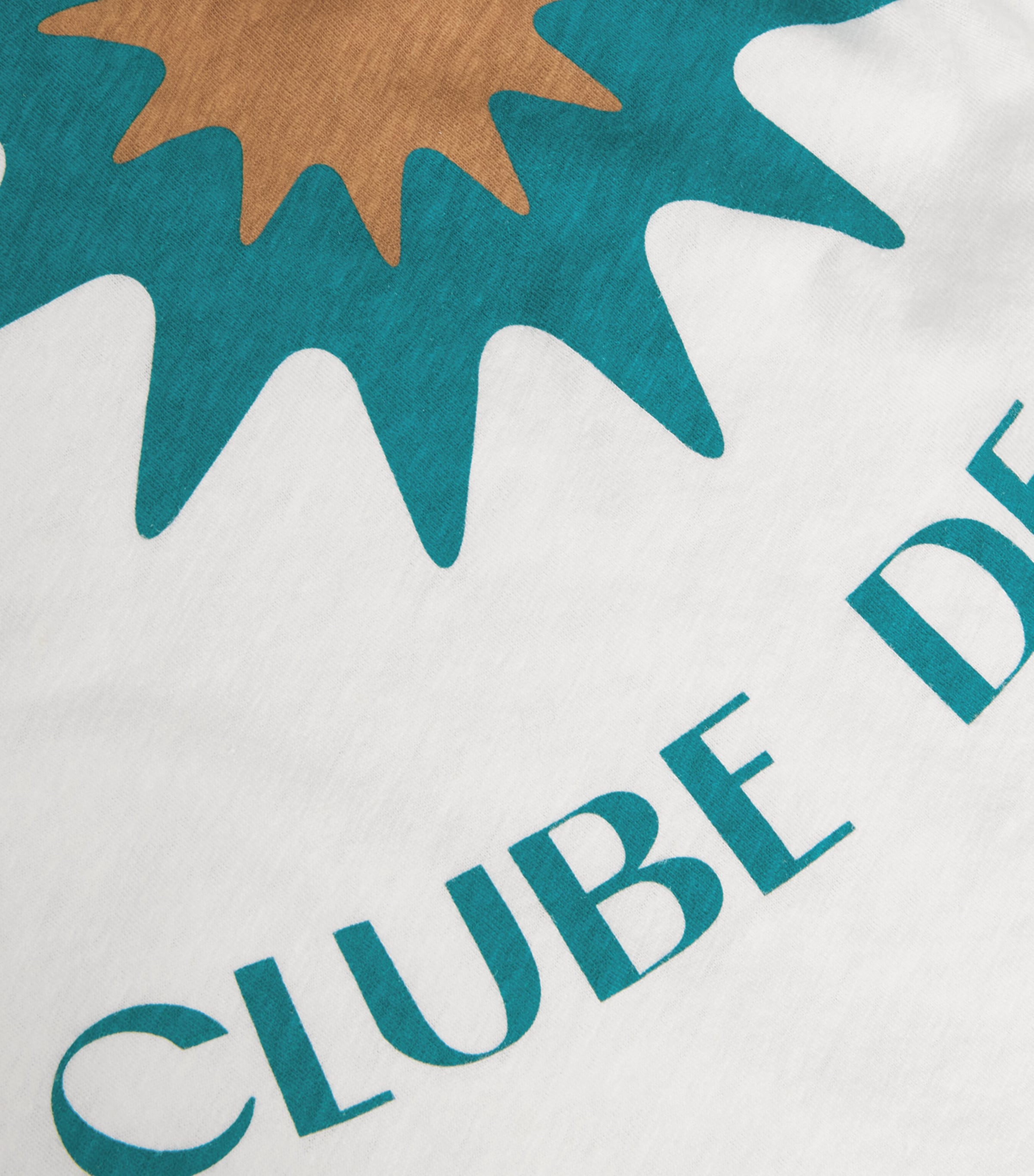 Frescobol Carioca Cotton-Linen Dinis T-Shirt Palm & Cream Image 6