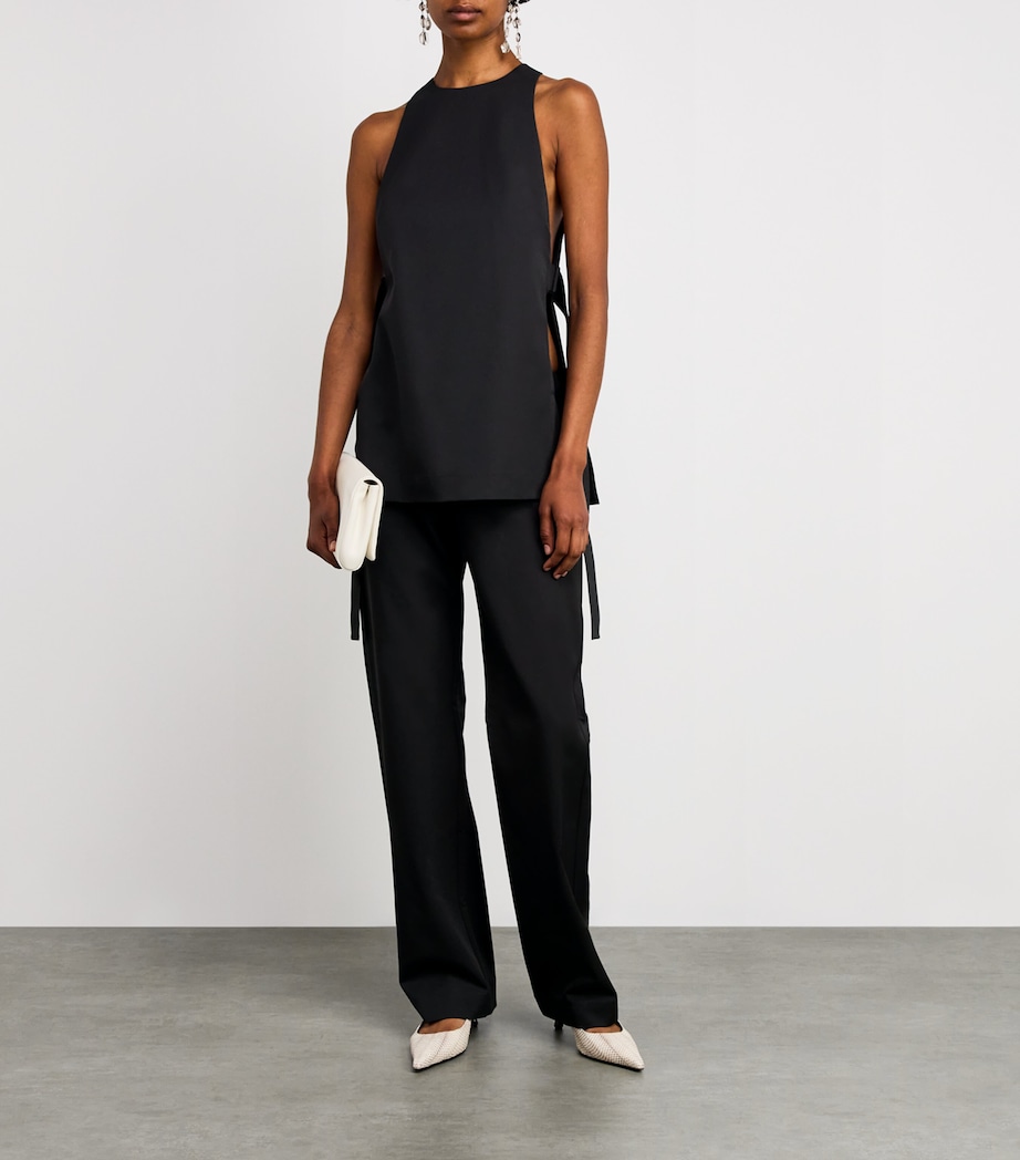 Stretch-Wool Sleeveless Top BLACK OLIVE Image 2
