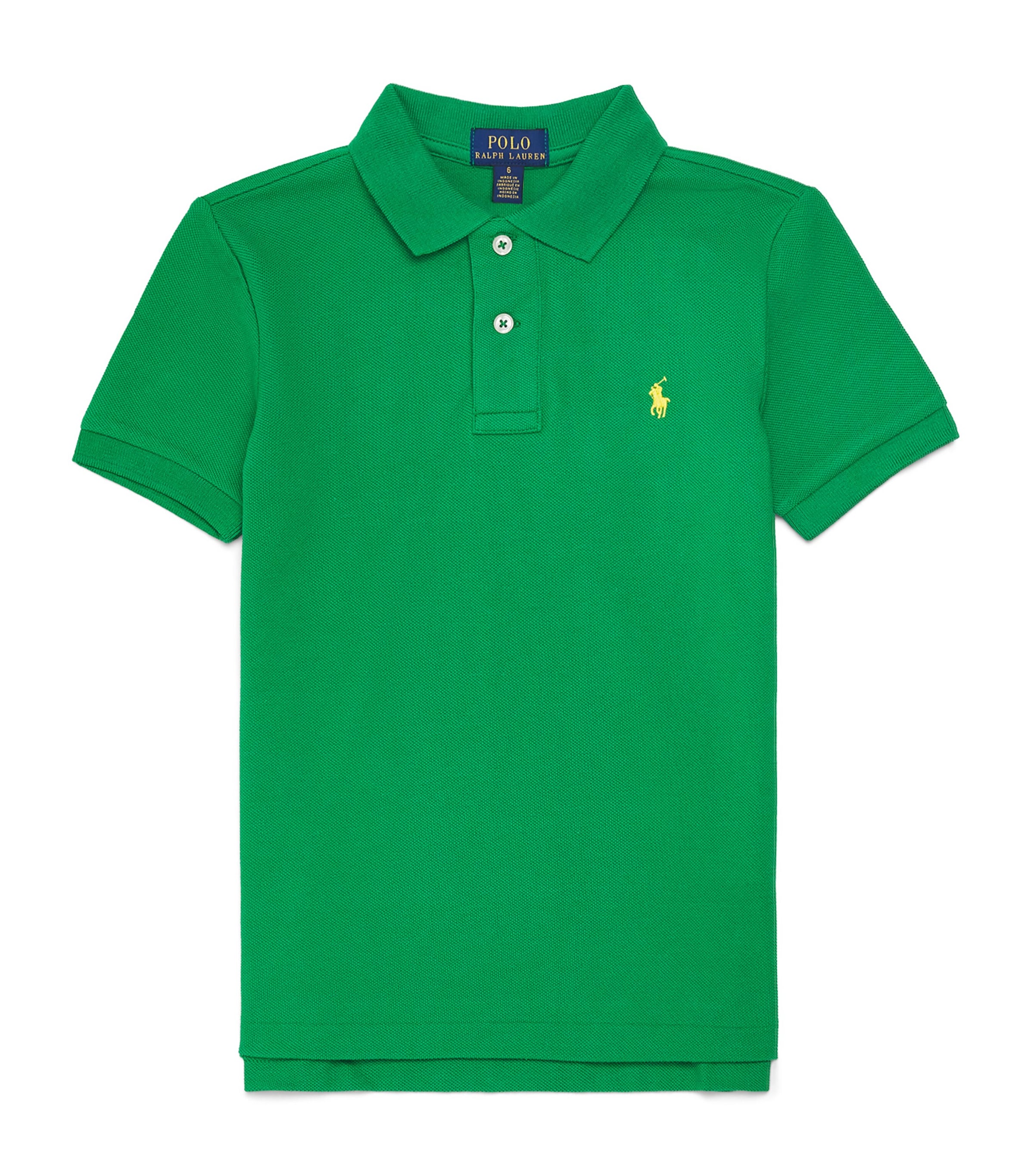 Cotton Polo Shirt (6-14 Years) GREEN Image 1