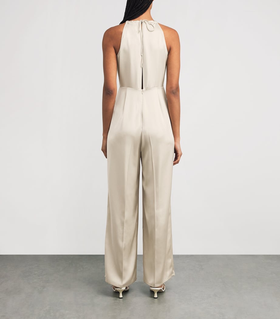 Satin Halterneck Jumpsuit ECRU Image 3