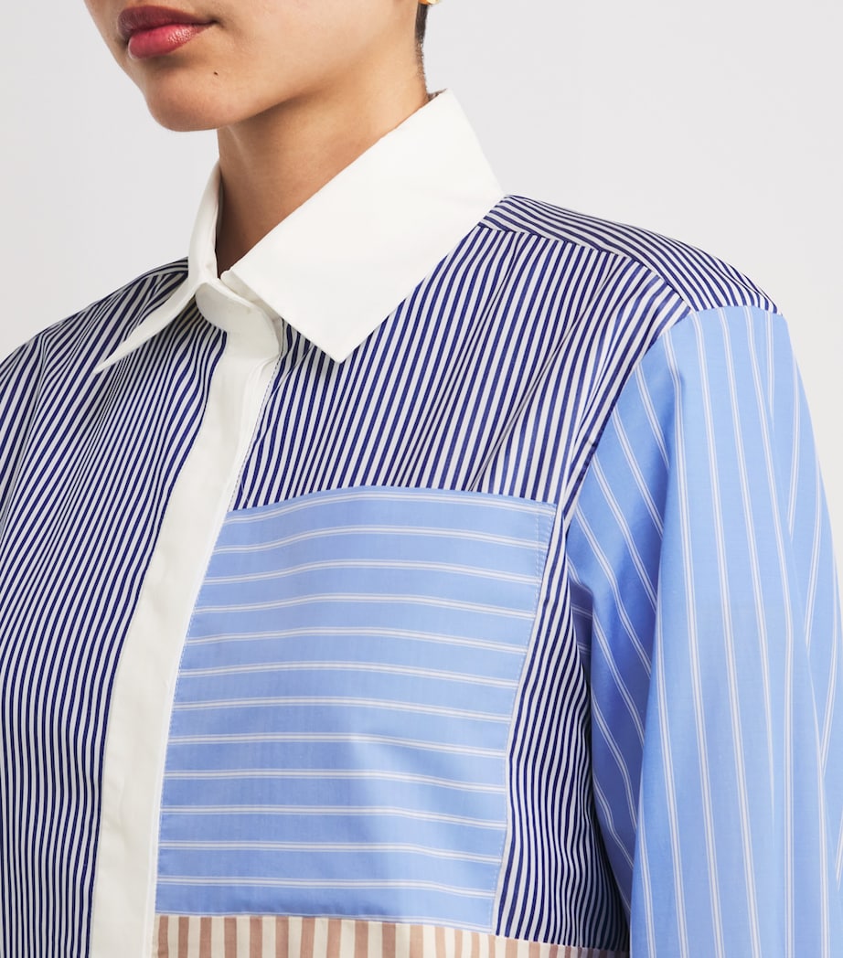 Poplin Stripe Patchwork Shirt SAND / CAMEL Image 6