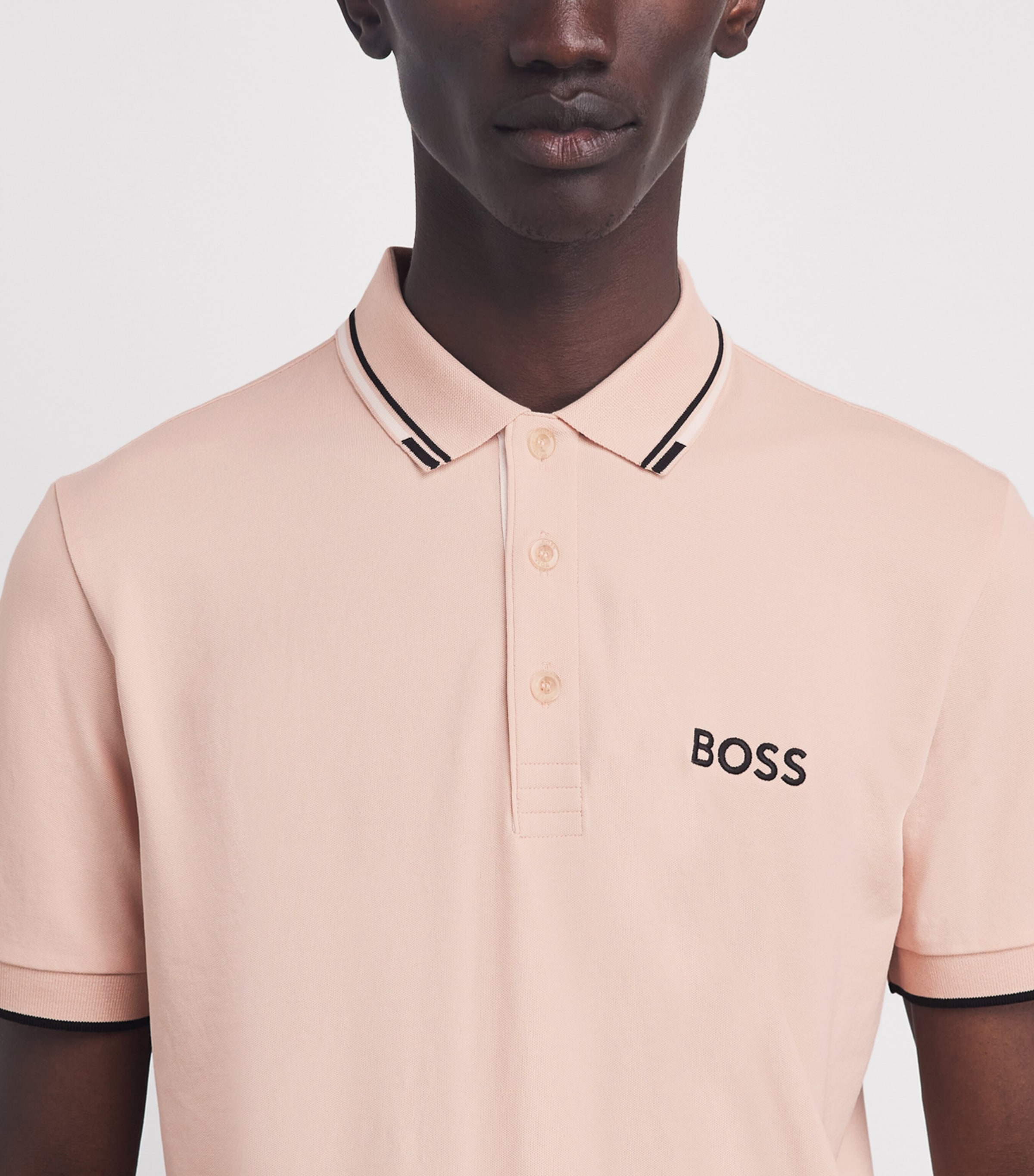 BOSS Mens Paddy Polo Shirt Light Orang Image 3