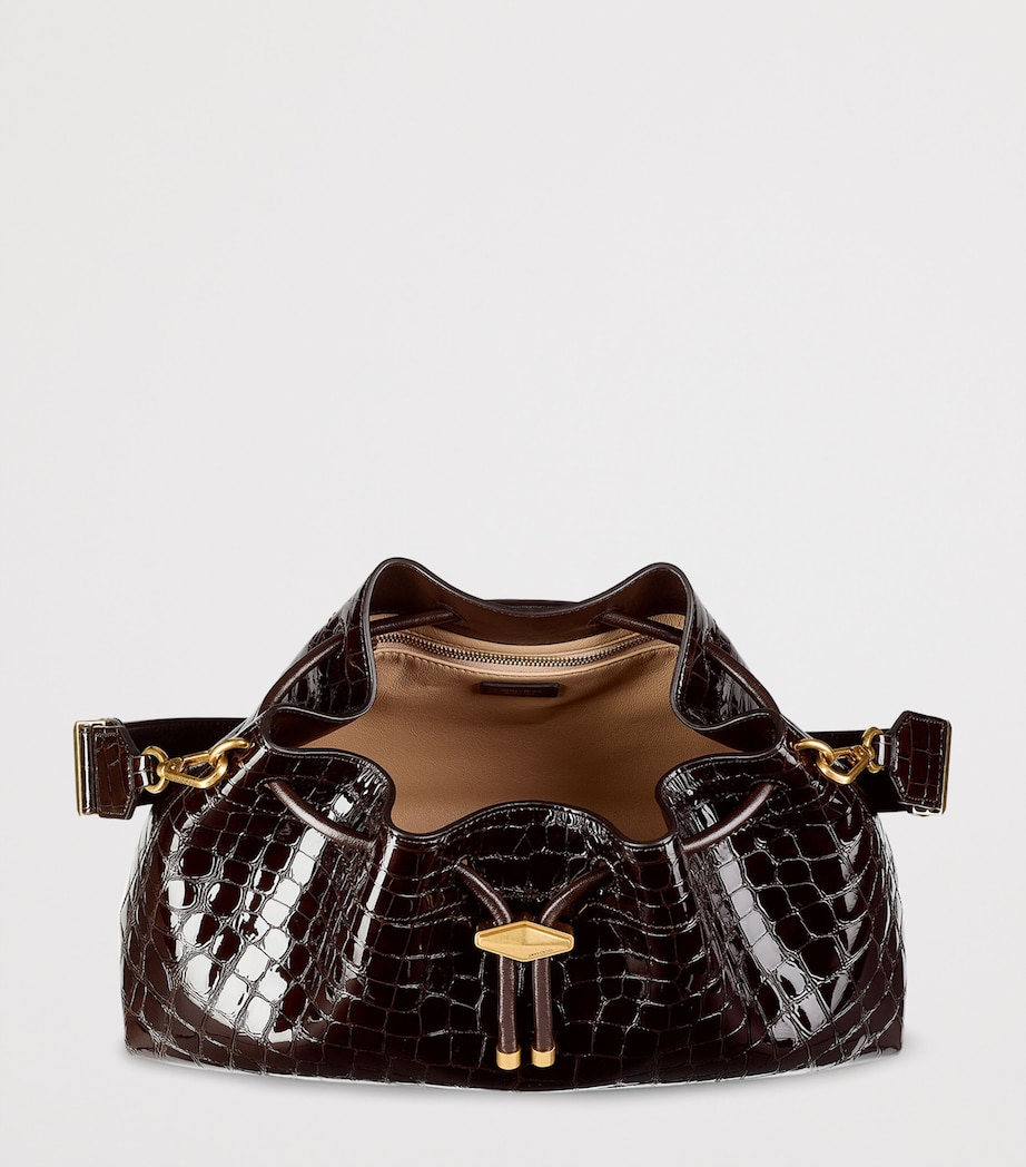 Medium Cinch Leather Shoulder Bag SAMBUCO/GOLD Image 5