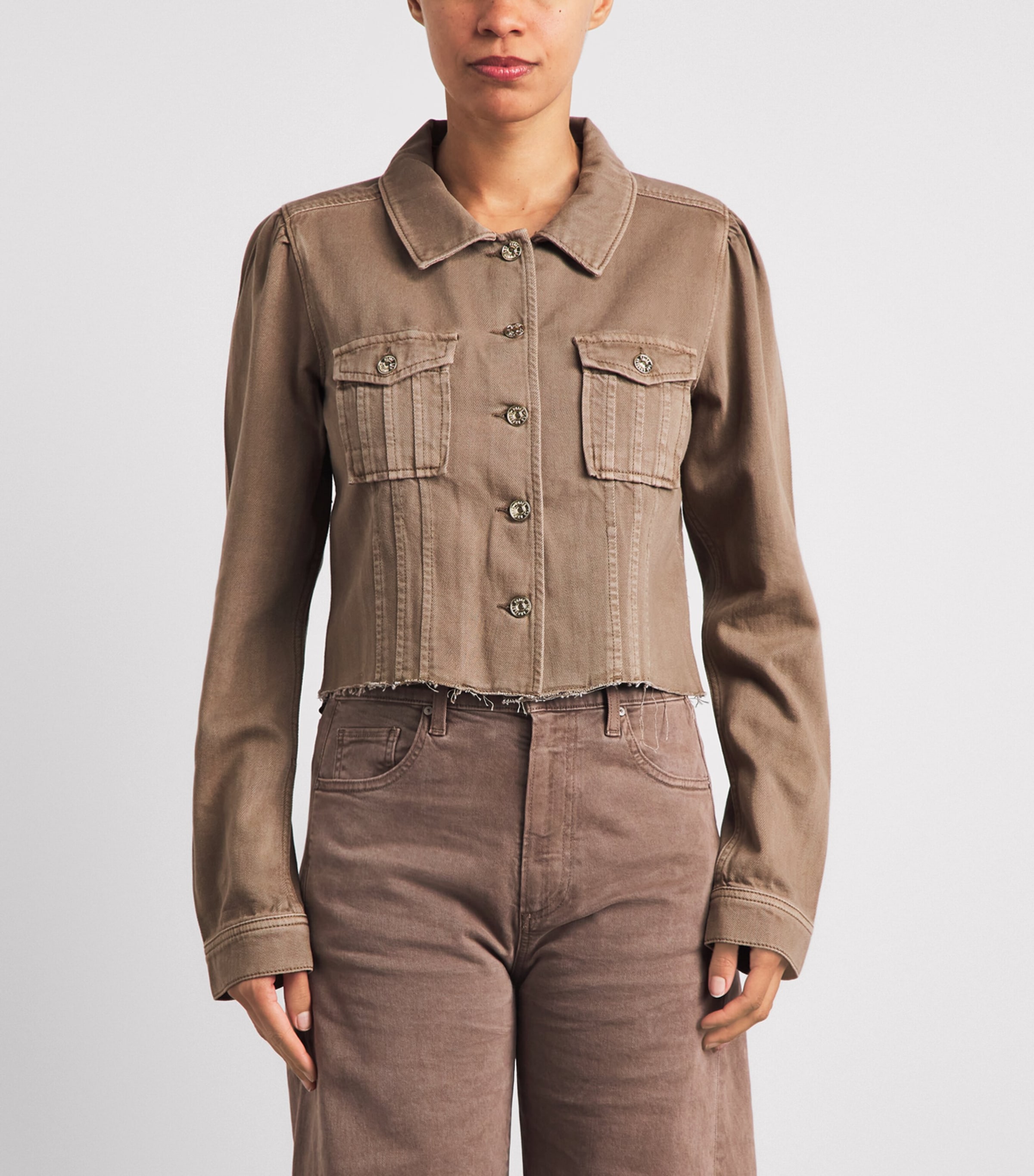 PAIGE Womens Cropped Pacey Denim Jacket Vintage Canewood Image 4