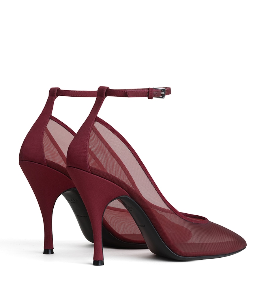 Alaïa Mesh Ankle-Strap Pumps 100 Bordeaux Image 3