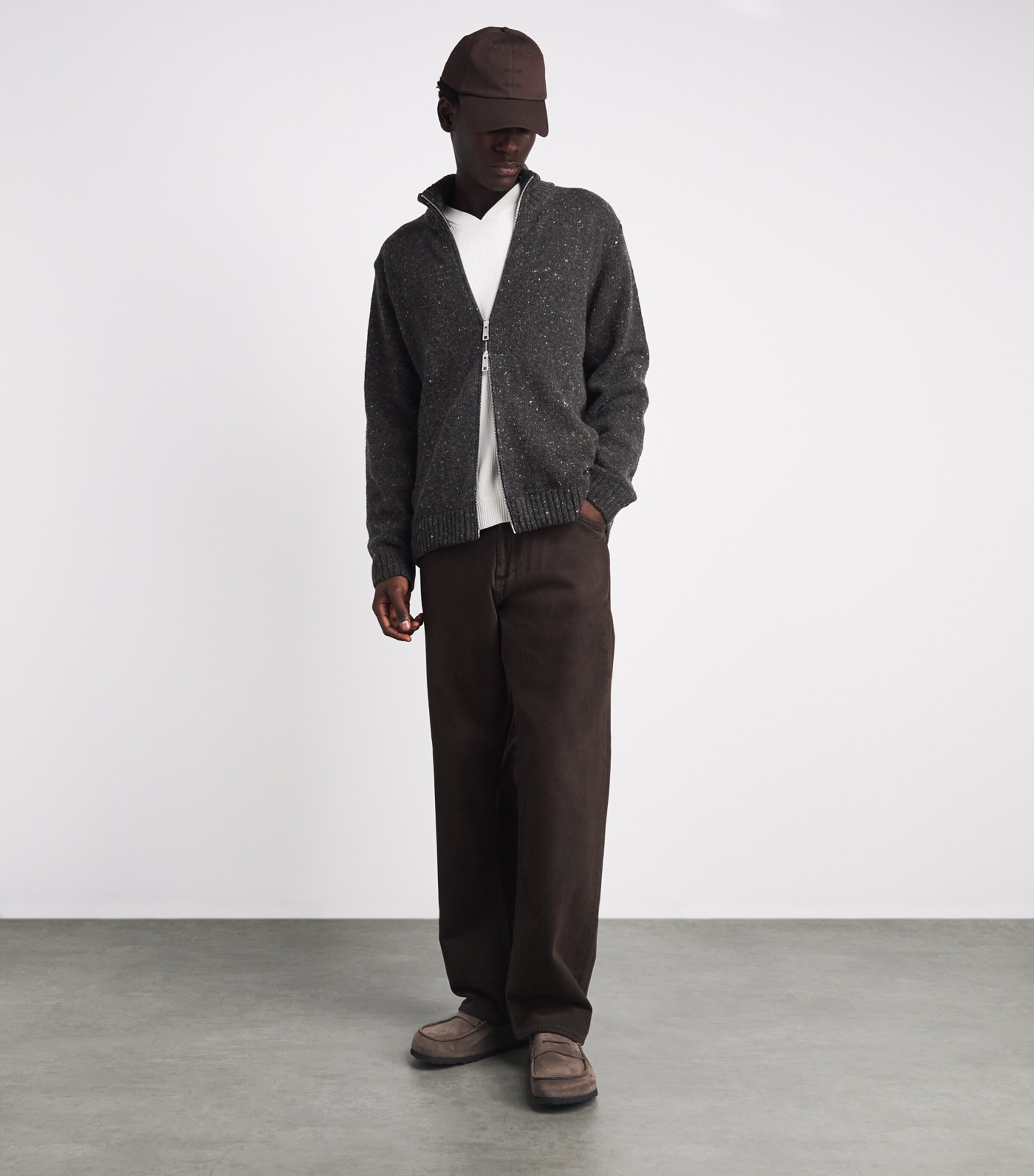 Samsøe Samsøe Mens Wool-Blend Sanate Zip-Up Cardigan Delicioso Image 2