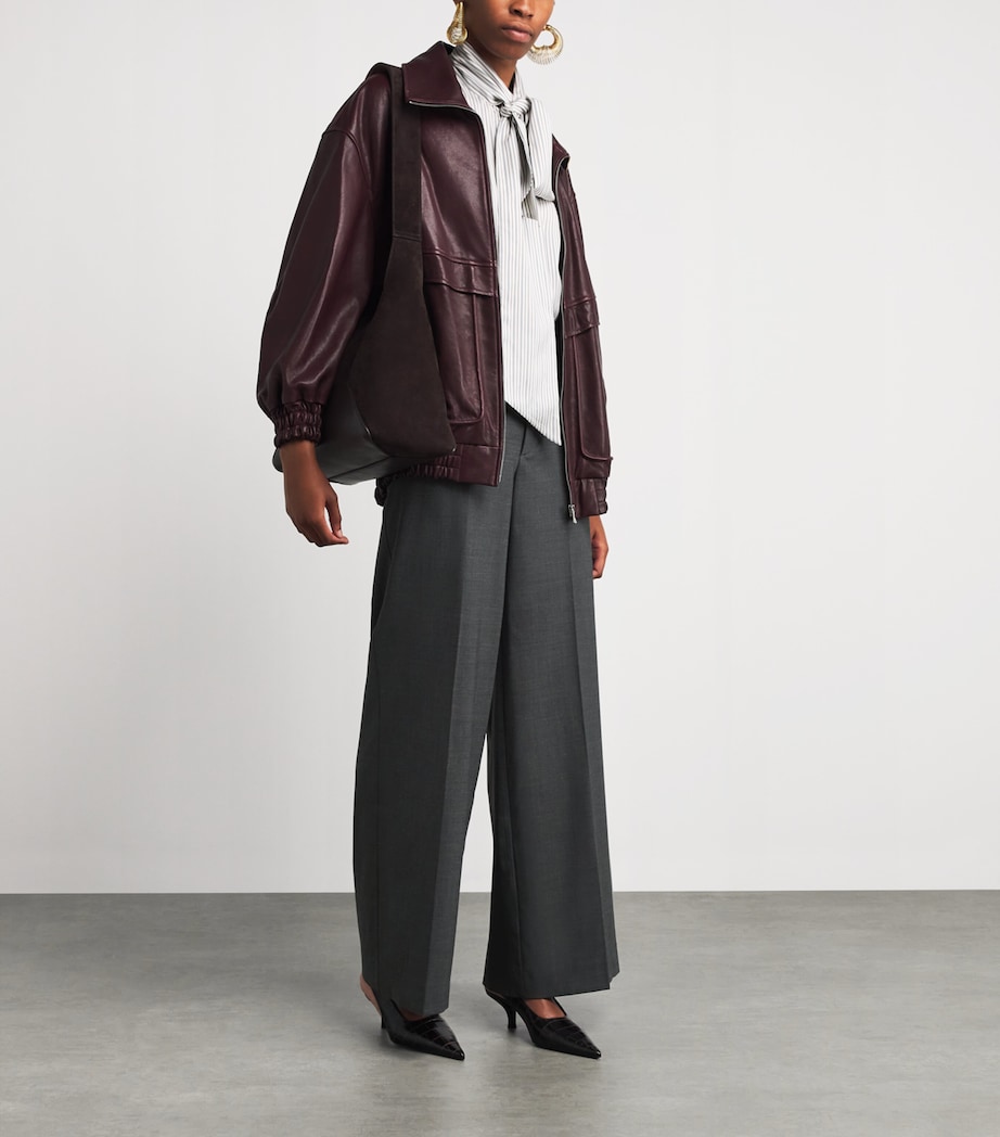 Stretch-Virgin Wool Petra Trousers 0991 - DARK GREY Image 2