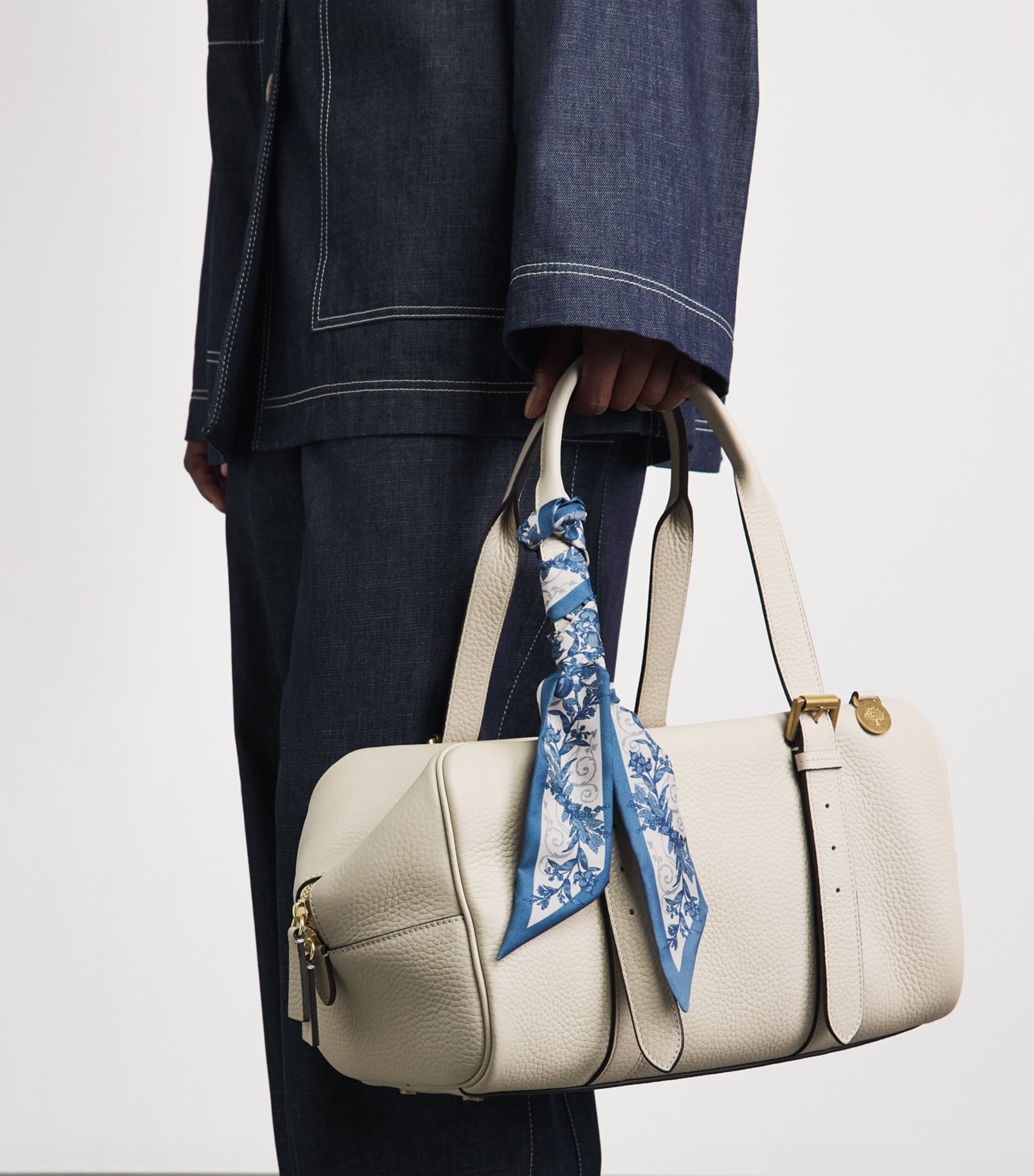 Harrods Silk Menagerie Print Scarf Blue Image 3
