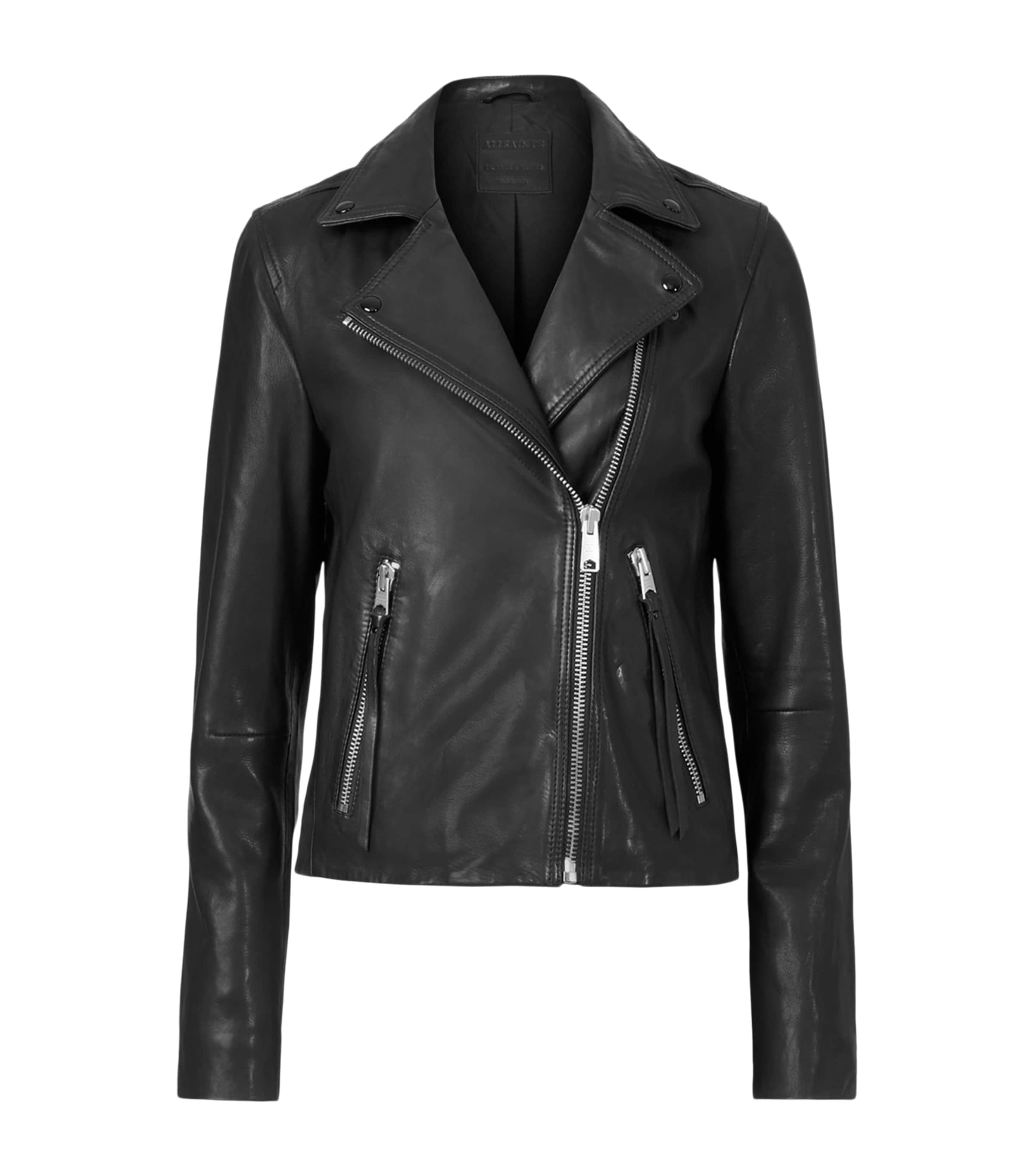 Leather Dalby Biker Jacket BLACK Image 1