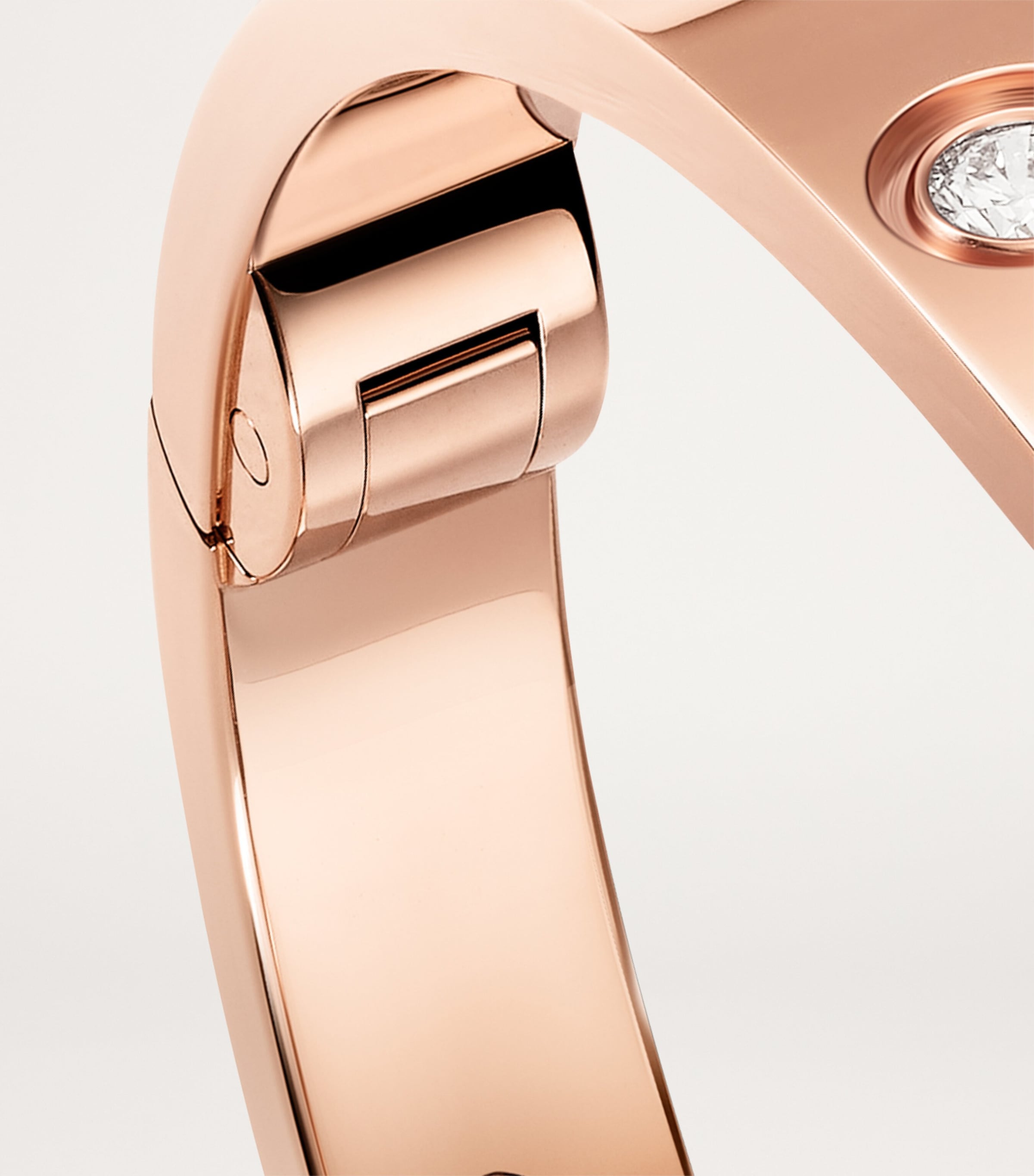 Rose Gold and Diamond LOVE Bangle ROSE GOLD Image 4