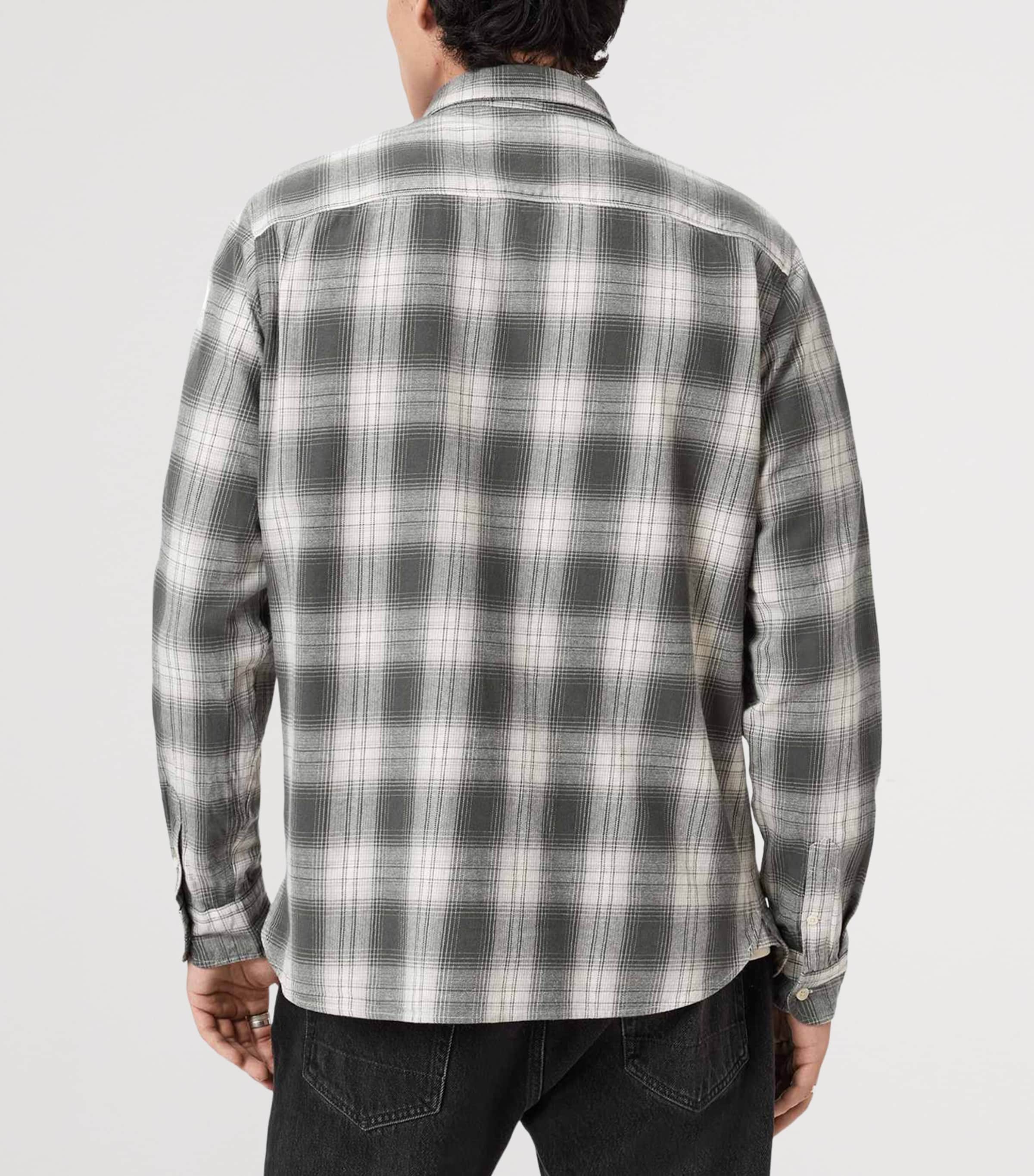 AllSaints Mens Organic Cotton Kelby Shirt Clouded Grey Image 4