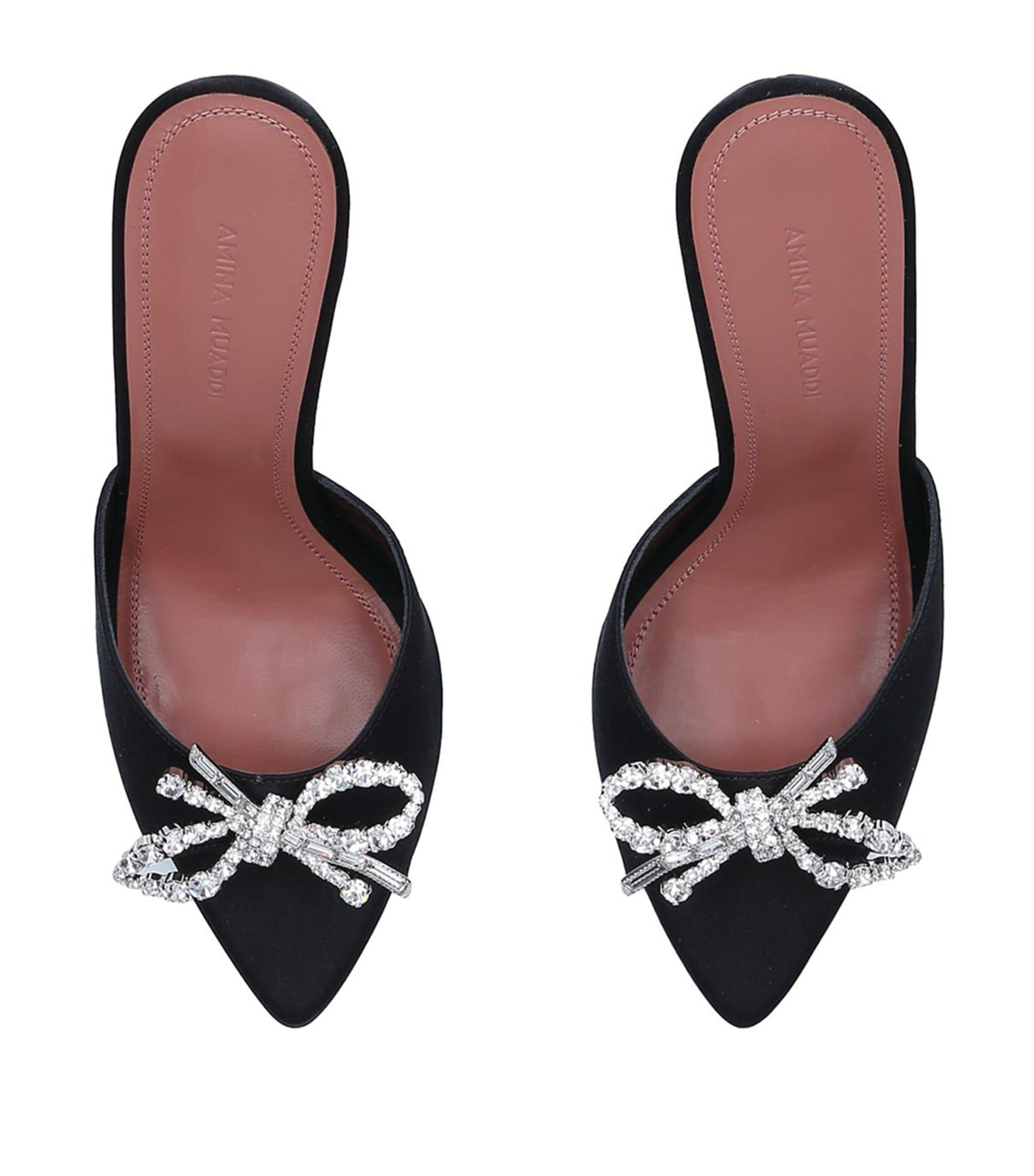 Amina Muaddi Satin Rosie Mules 95 Black Image 5