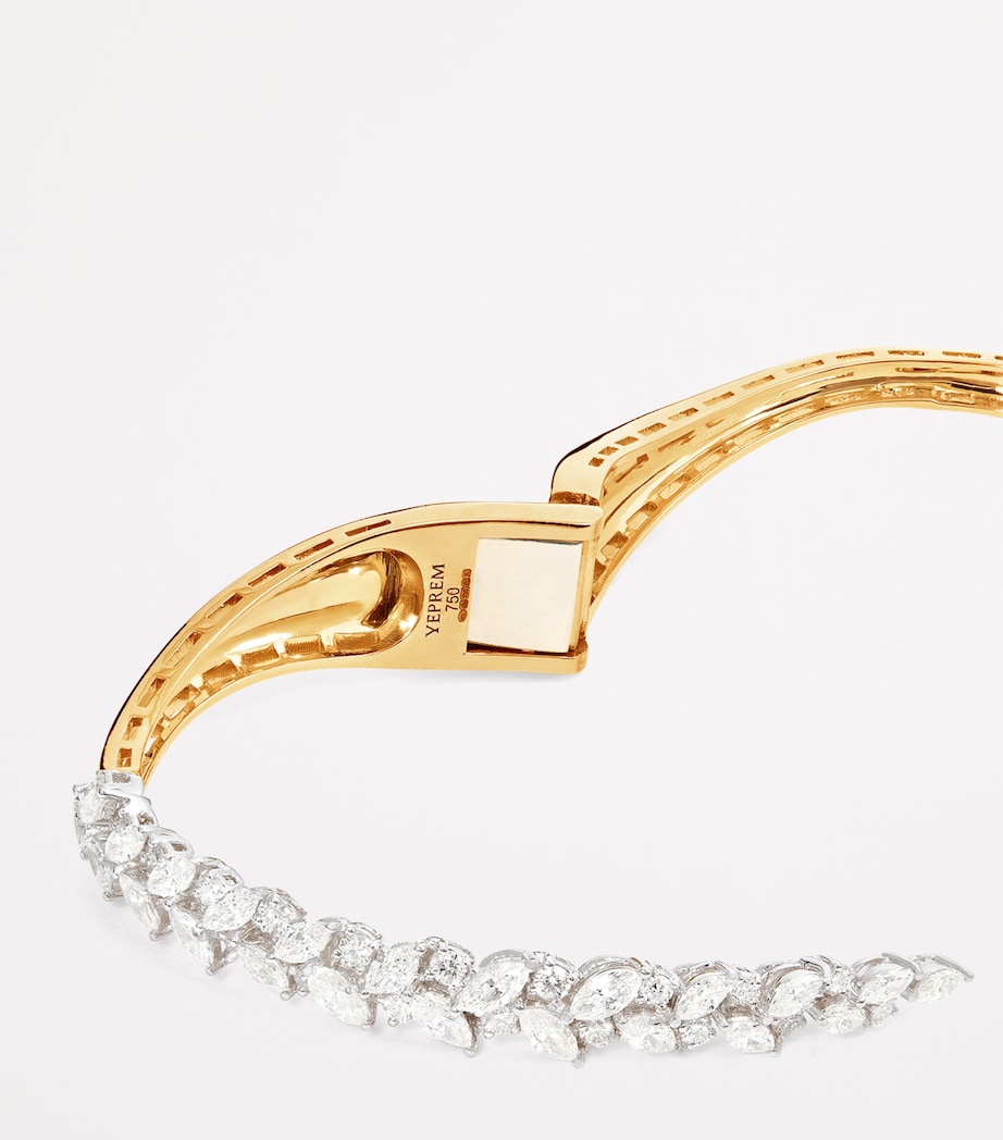 Mixed Gold and Diamond Bangle MIXED GOLD Image 4