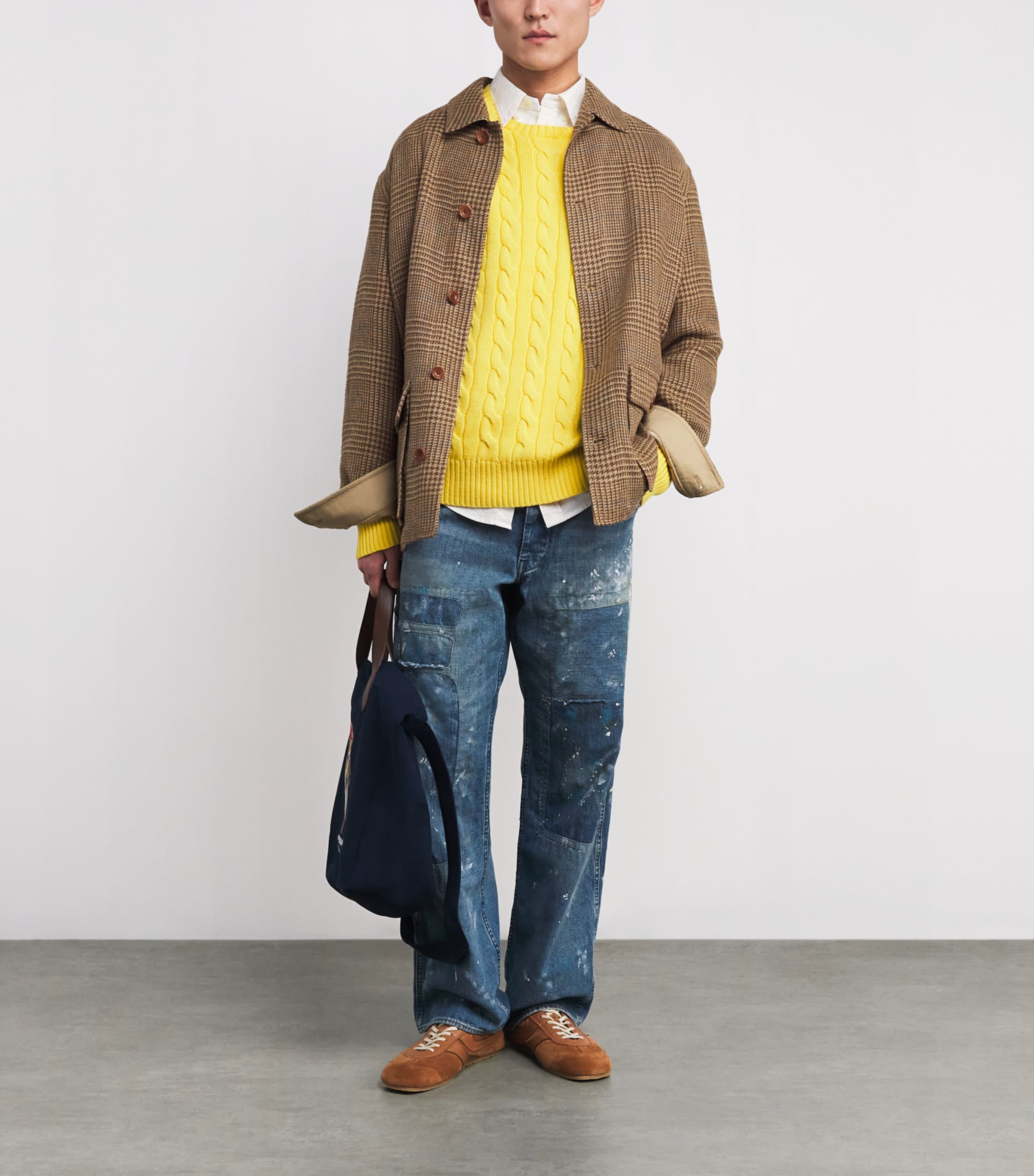 Cotton Cable-Knit Sweater SUNFISH YELLOW Image 2