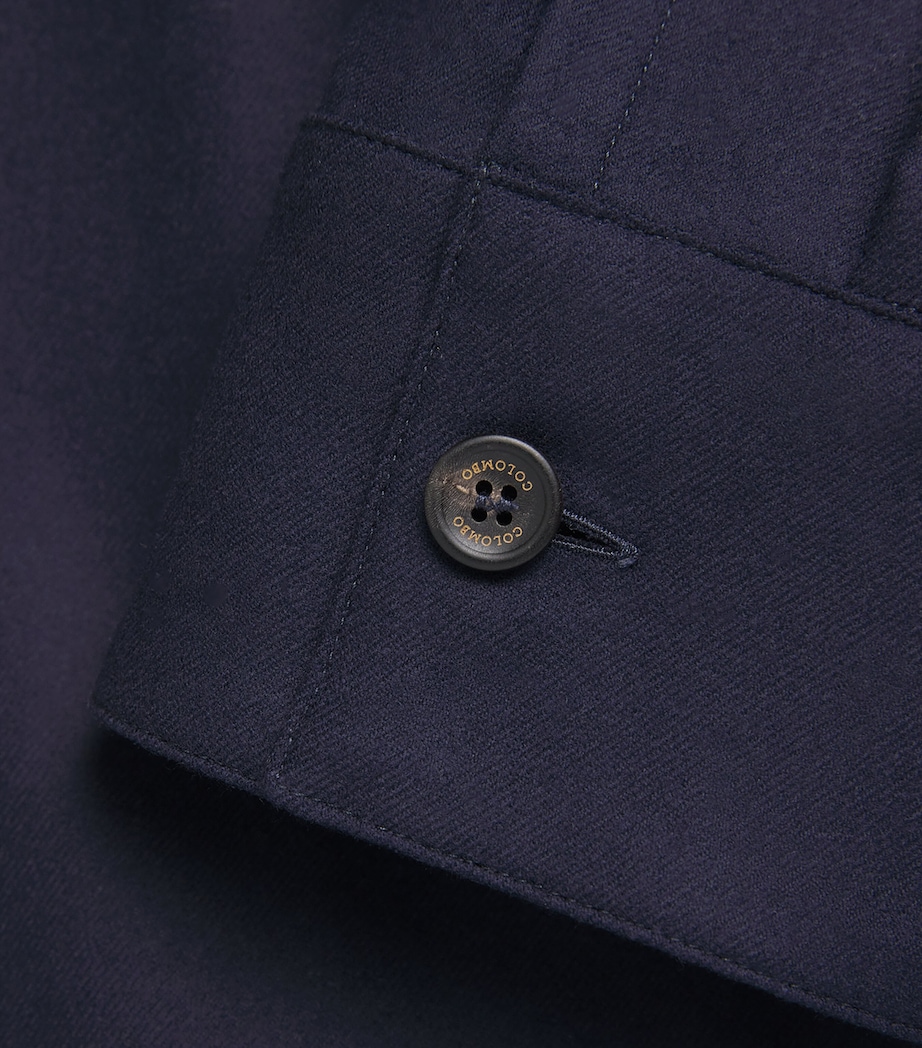 Wool-Blend Button-Up Shirt 4503 BLK BLU PTTN Image 5