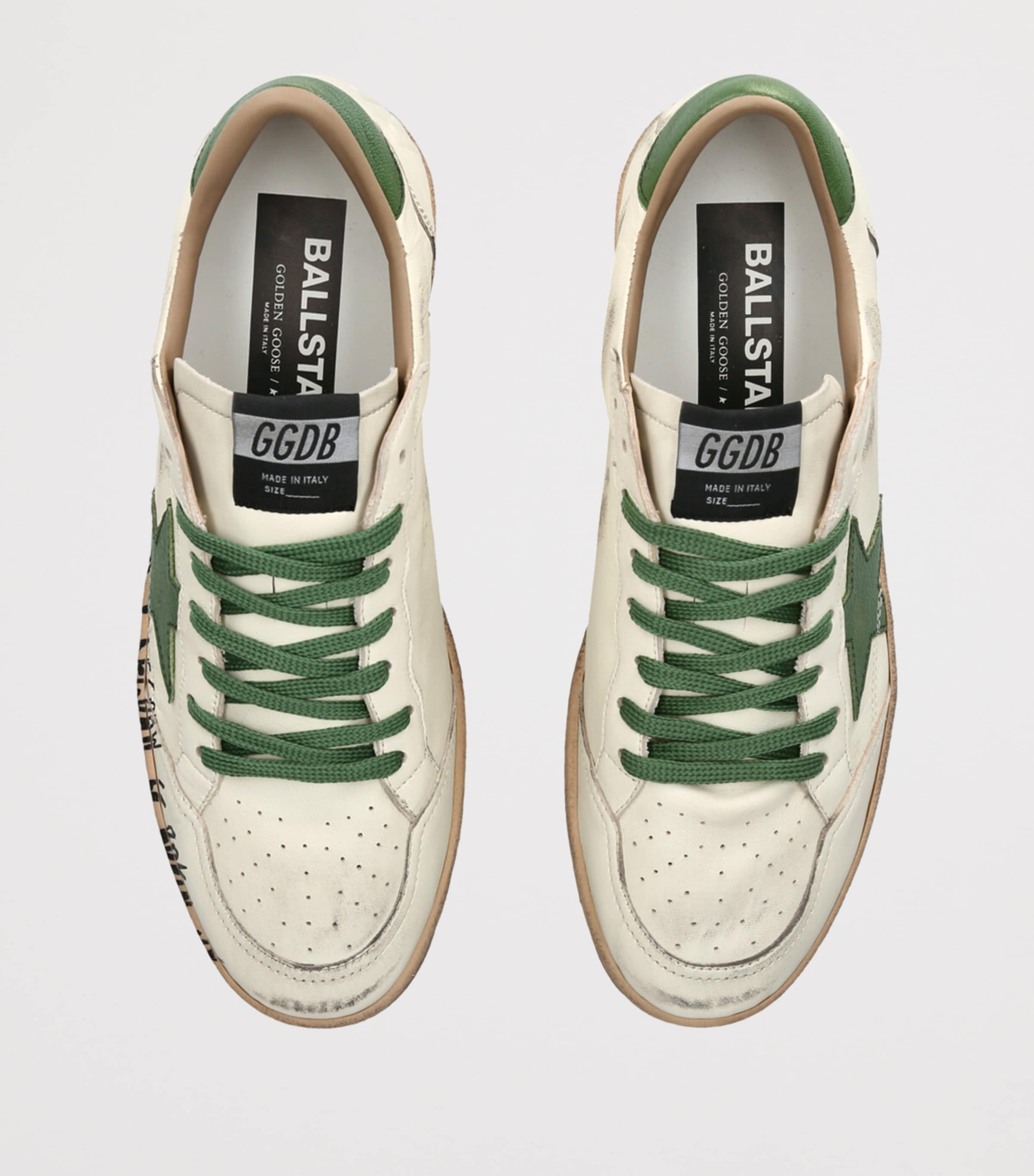 GOLDEN  BALL STAR 40 ホワイト/ダークグリーン Golden Goose White Leather Ball Star Sneakers | Harrods US